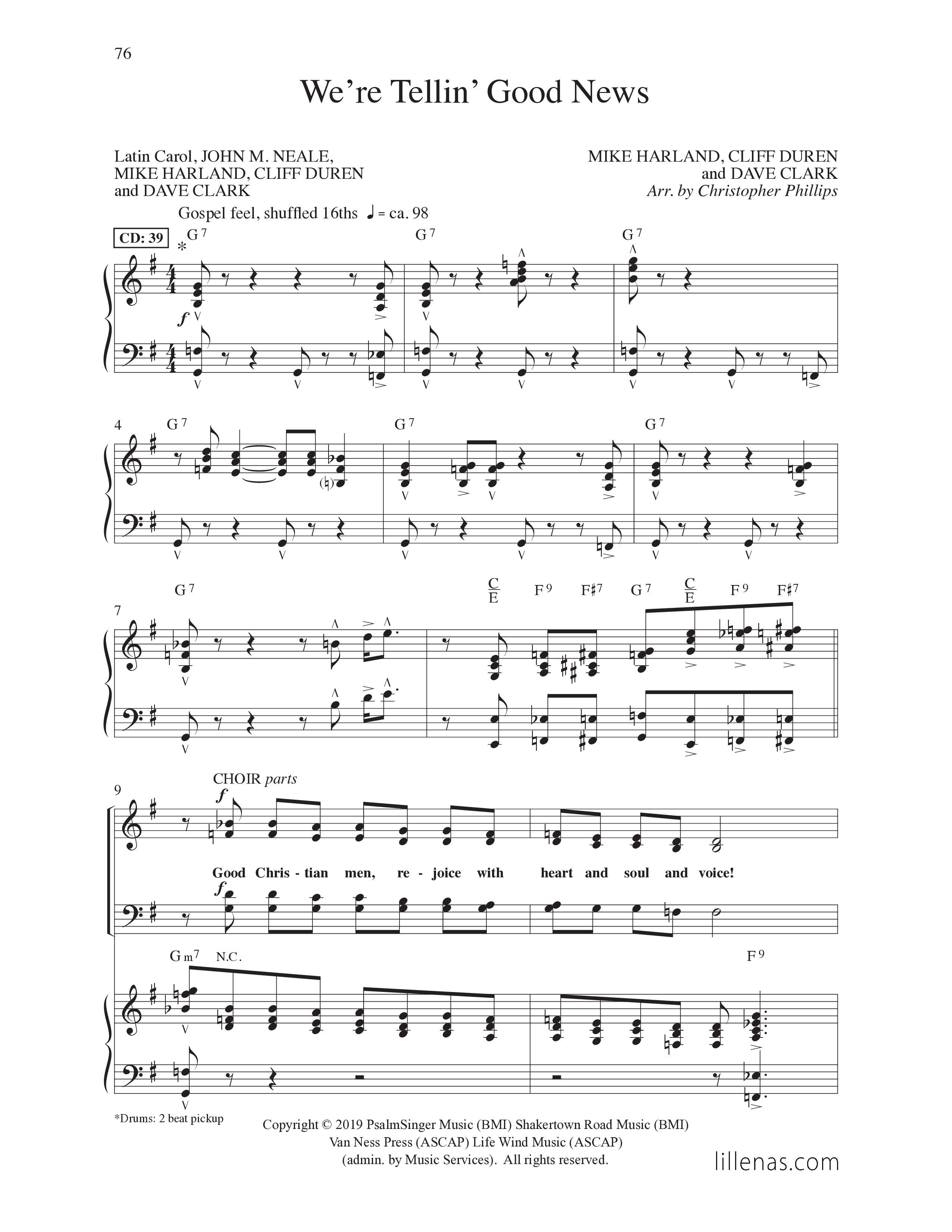 One Noel (8 Song Choral Collection) Song 6 (Piano SATB) (Lillenas Choral / Arr. Christopher Phillips / Orch. Cliff Duren / Orch. Phil Nitz)