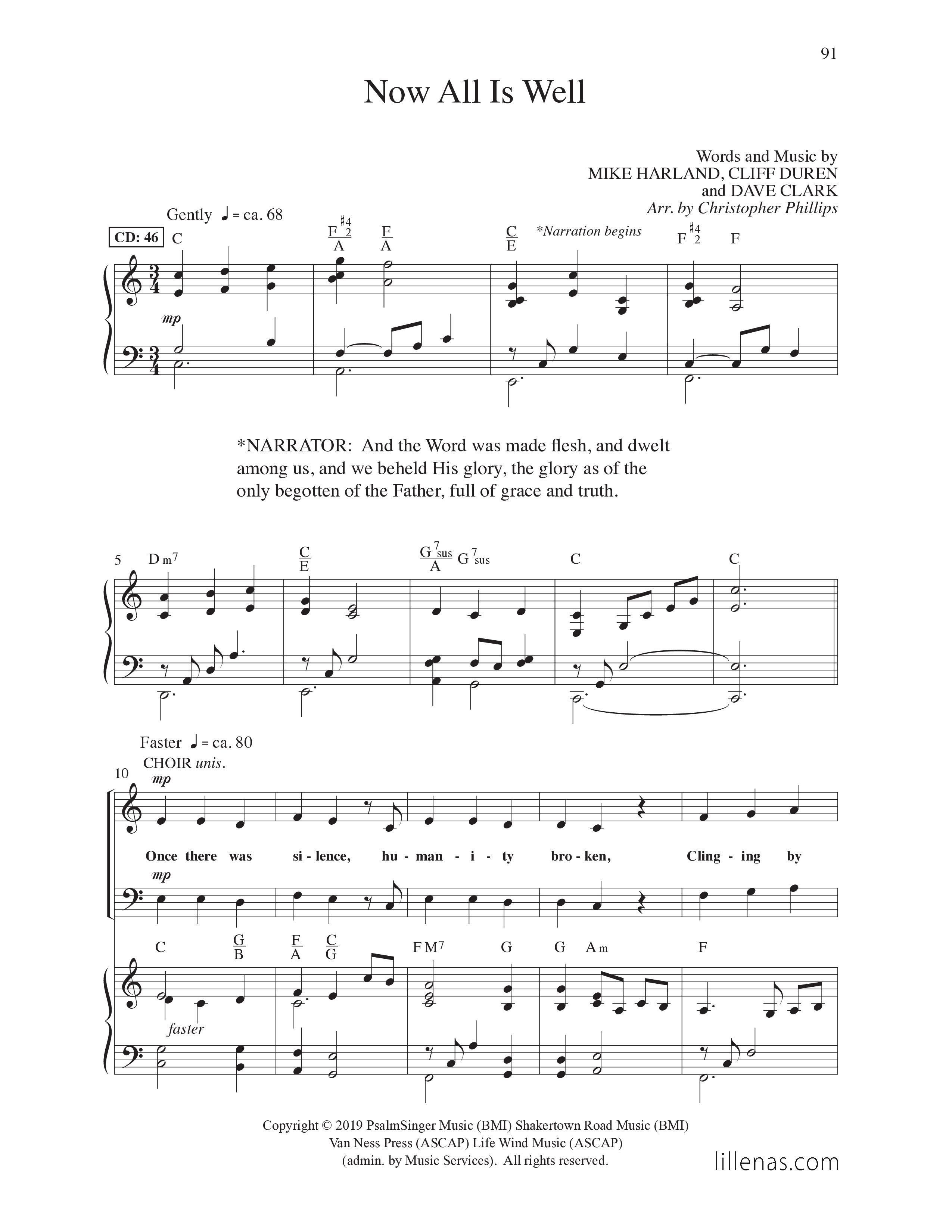 One Noel (8 Song Choral Collection) Song 7 (Piano SATB) (Lillenas Choral / Arr. Christopher Phillips / Orch. Cliff Duren / Orch. Phil Nitz)