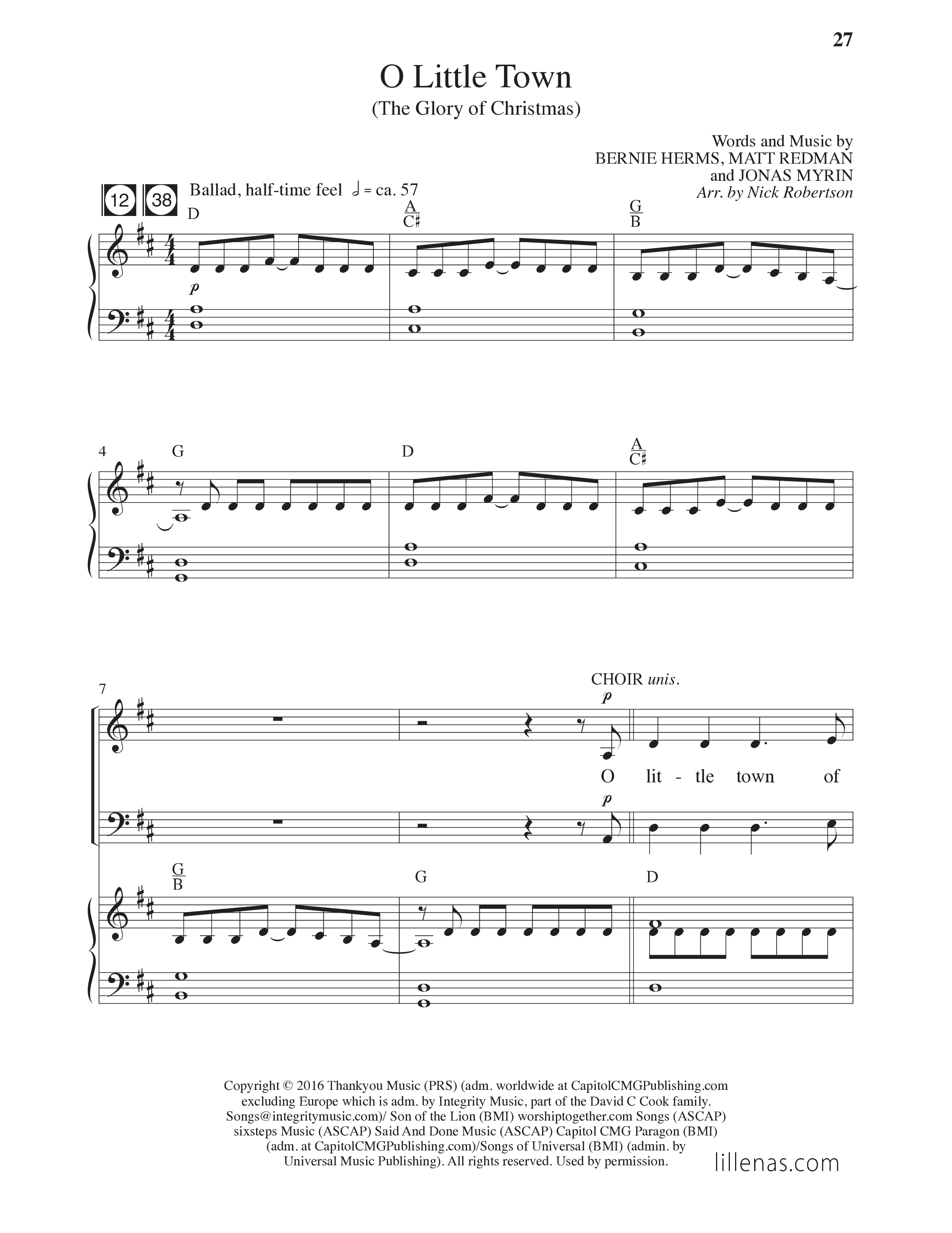 The Thrill Of Hope (6 Song Choral Collection) Song 3 (Piano SATB) (Lillenas Choral / Arr. Nick Robertson)