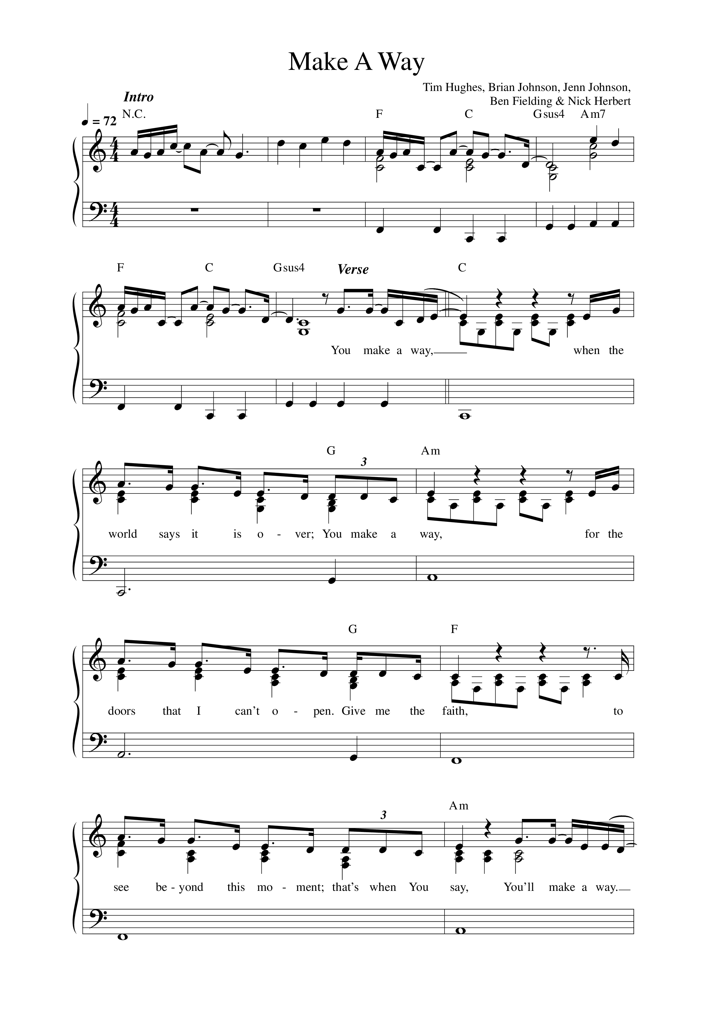 Make A Way (Live) Lead Sheet Melody (Tim Hughes)