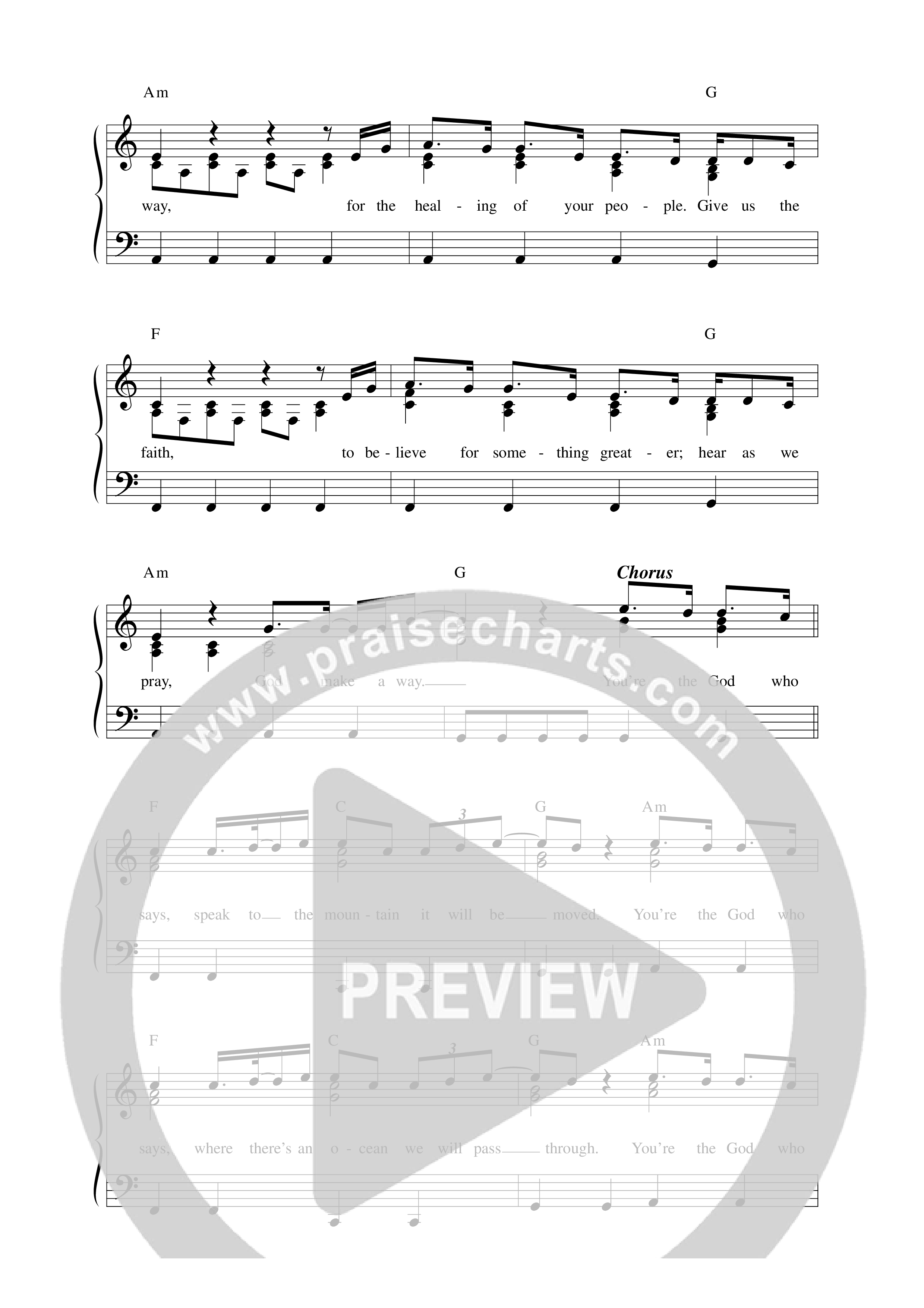 Make A Way (Live) Lead Sheet Melody (Tim Hughes)