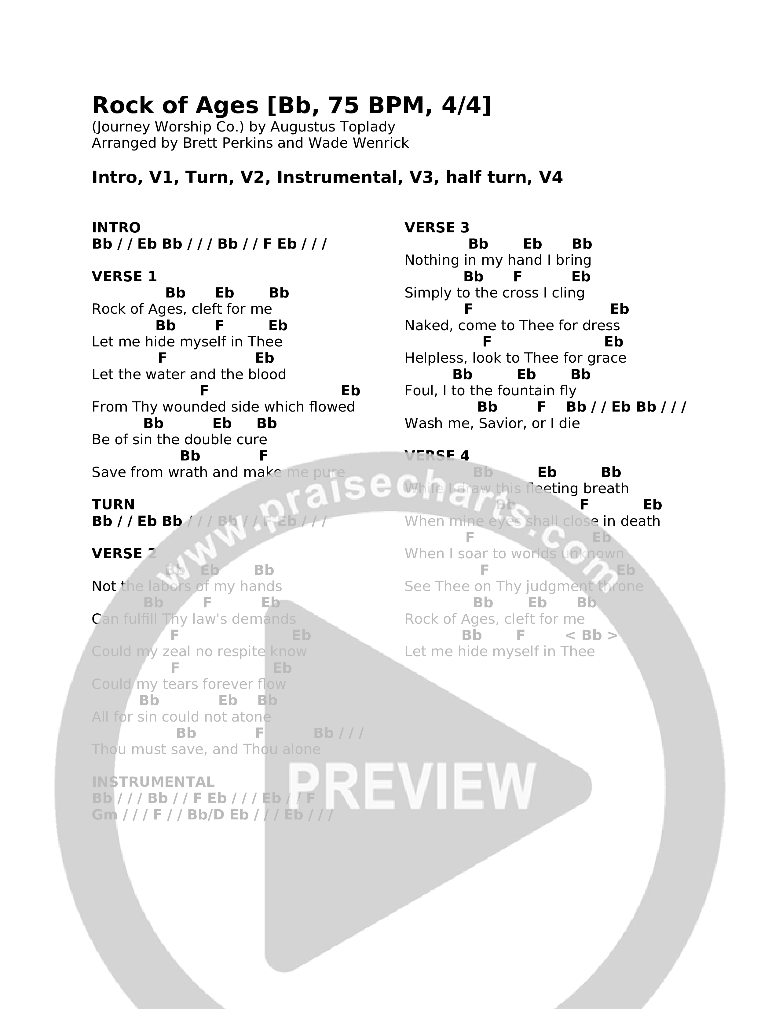 Rock Of Ages Chord Chart (Journey Worship Co)
