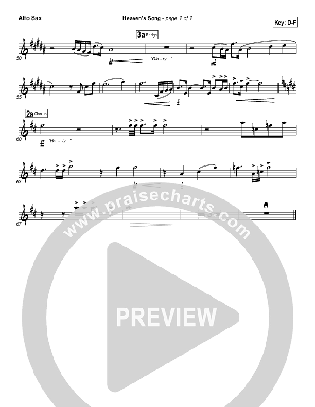 Heaven's Song Alto Sax (Gateway Worship)