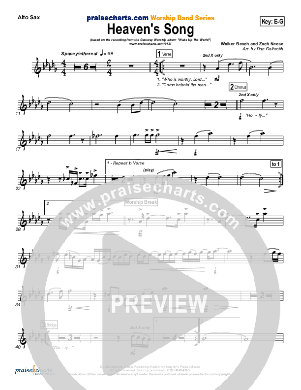 Heaven's Song Alto Sax (Gateway Worship)