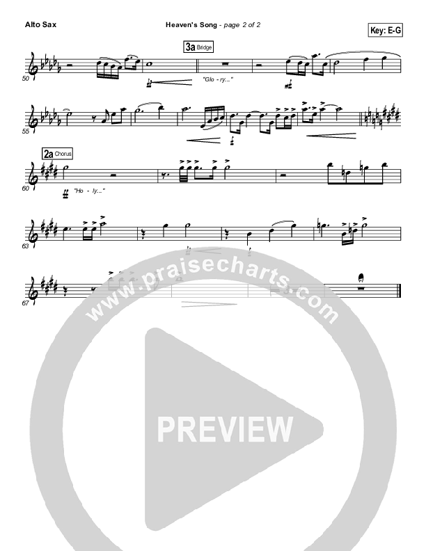 Heaven's Song Alto Sax (Gateway Worship)