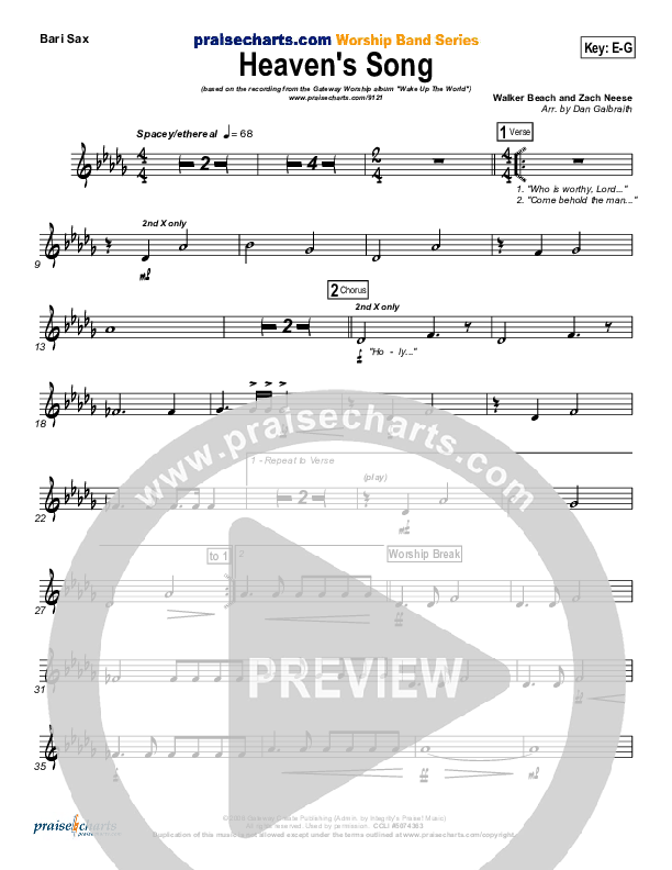 Heaven's Song Bari Sax (Gateway Worship)