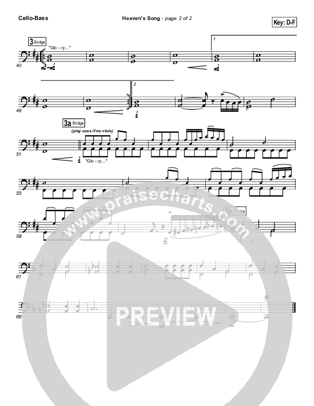 Heaven's Song Cello/Bass (Gateway Worship)