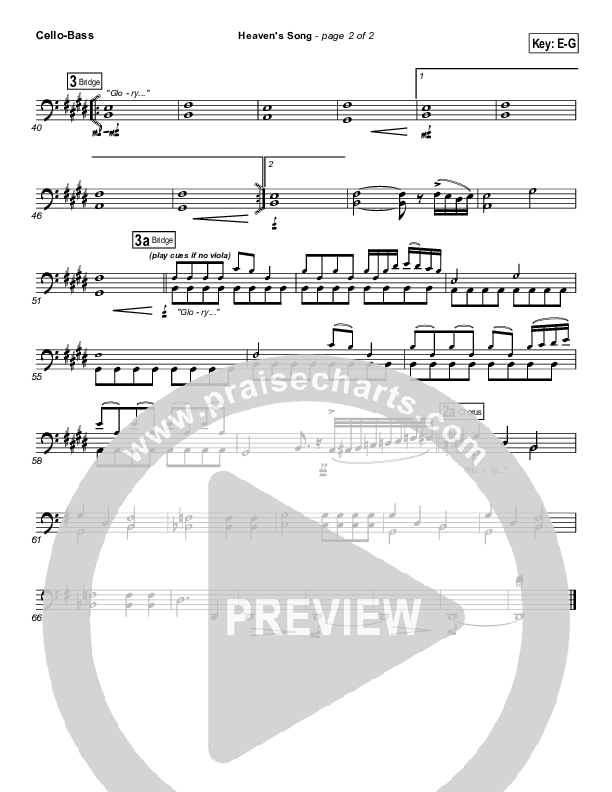 Heaven's Song Cello/Bass (Gateway Worship)