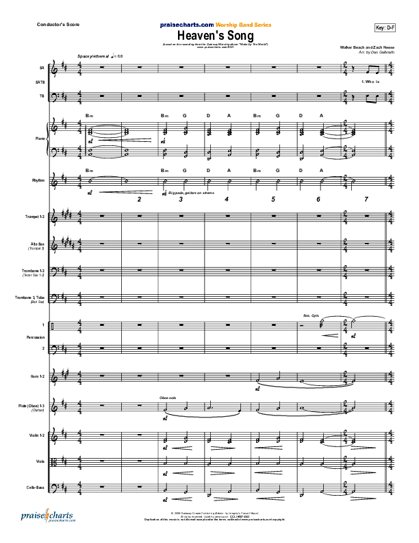 Heaven's Song Conductor's Score (Gateway Worship)