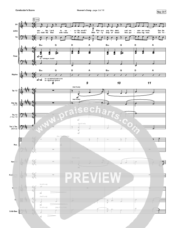 Heaven's Song Conductor's Score (Gateway Worship)