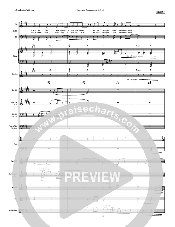 Heaven's Song Conductor's Score (Gateway Worship)