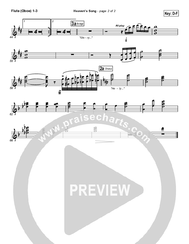 Heaven's Song Flute/Oboe 1/2/3 (Gateway Worship)