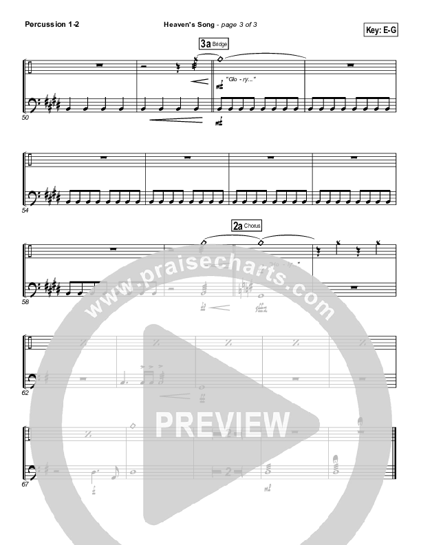 Heaven's Song Percussion 1/2 (Gateway Worship)