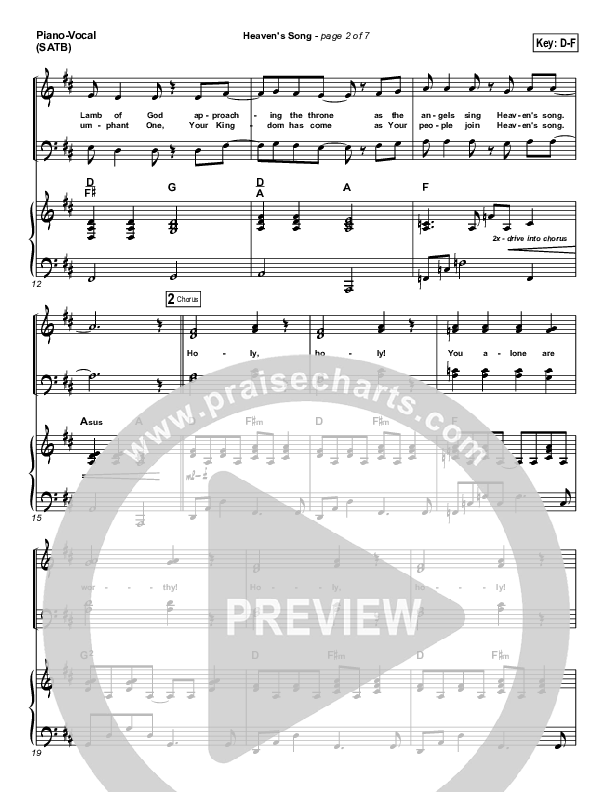 Heaven's Song Piano/Vocal (Gateway Worship)