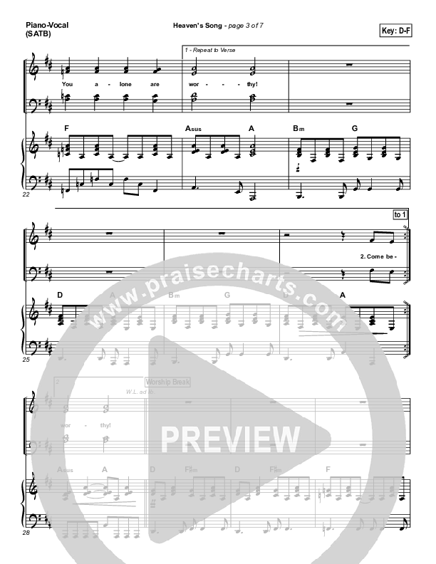 Heaven's Song Piano/Vocal (Gateway Worship)