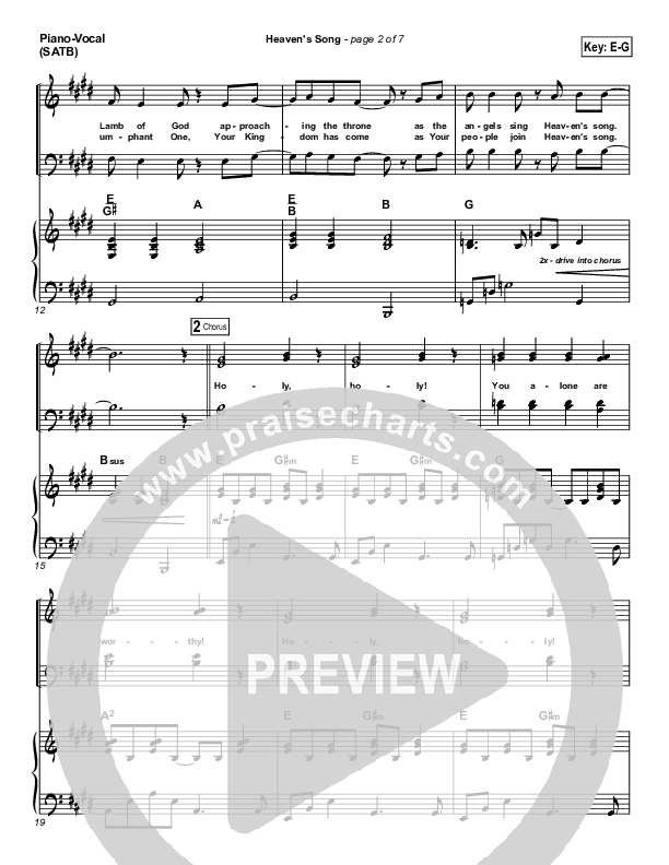 Heaven's Song Lead & Piano (Gateway Worship)