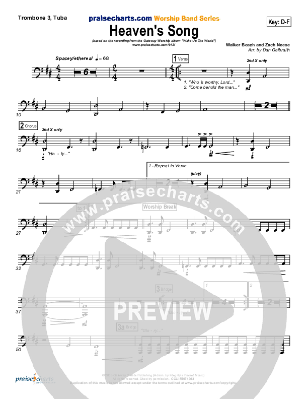 Heaven's Song Trombone 3/Tuba (Gateway Worship)
