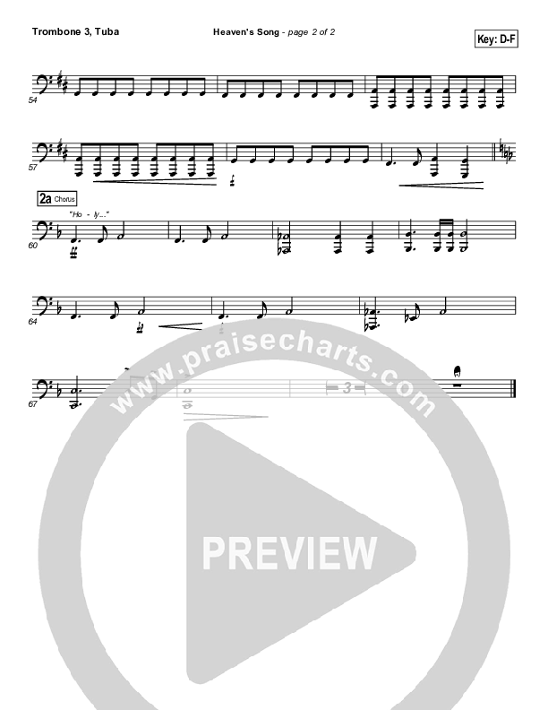 Heaven's Song Trombone 3/Tuba (Gateway Worship)