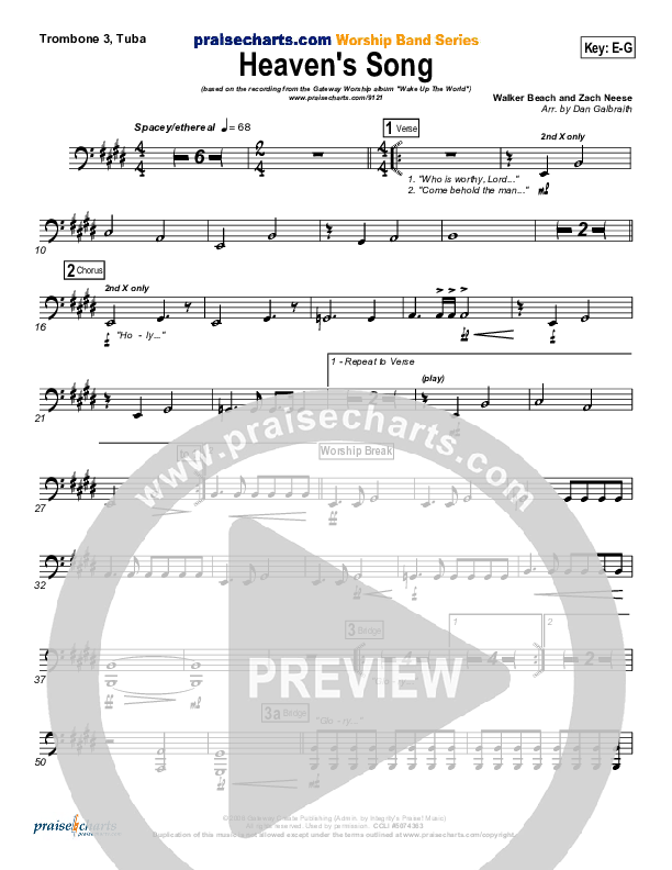 Heaven's Song Trombone 3/Tuba (Gateway Worship)