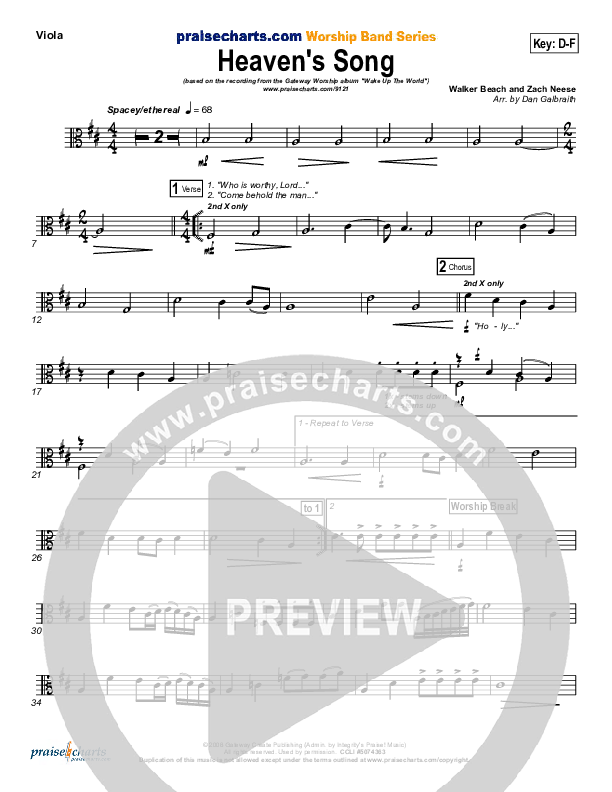 Heaven's Song Viola (Gateway Worship)