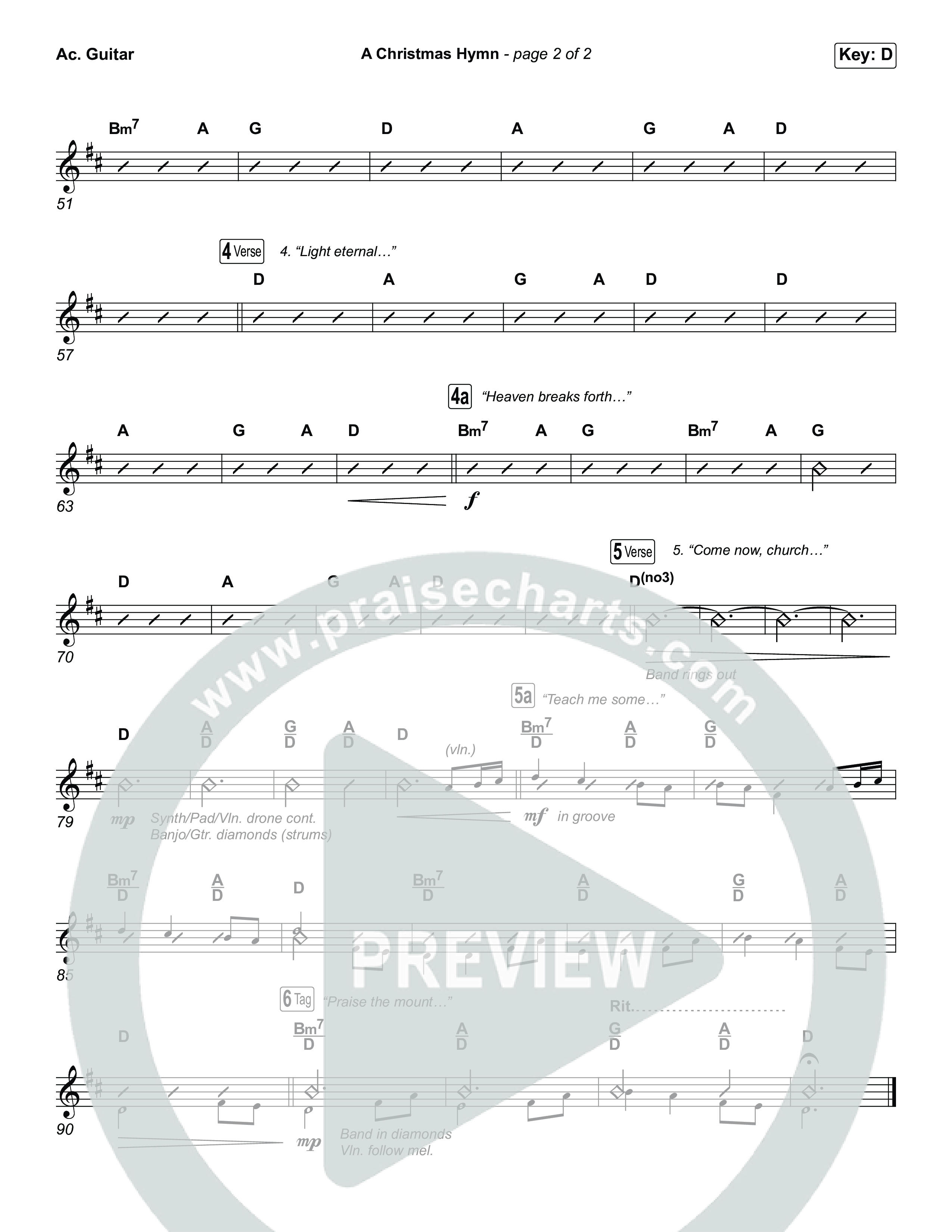 A Christmas Hymn (Choral Anthem SATB) Acoustic Guitar (Rend Collective / Arr. Luke Gambill)