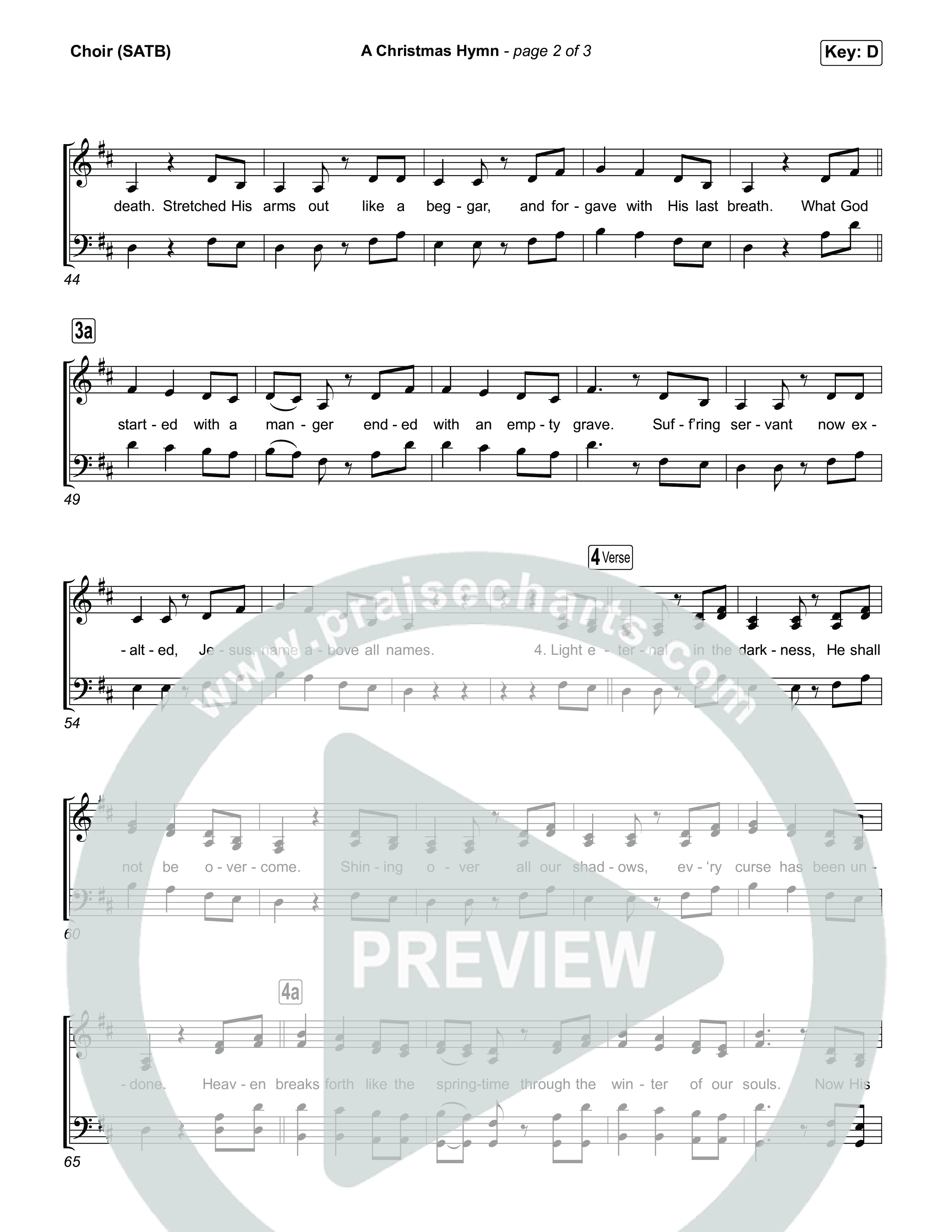 A Christmas Hymn (Choral Anthem SATB) Choir Sheet (SATB) (Rend Collective / Arr. Luke Gambill)