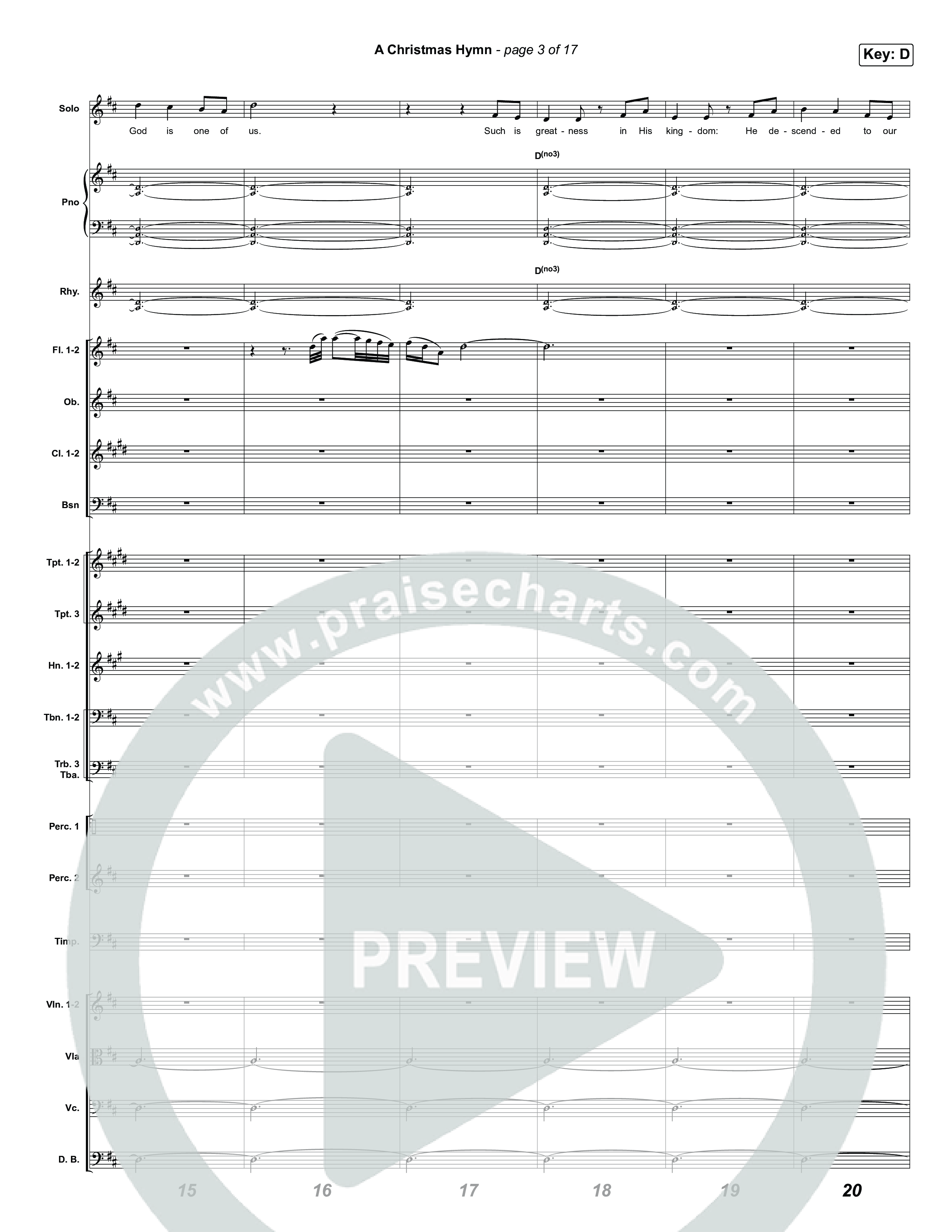 A Christmas Hymn (Choral Anthem SATB) Orchestration (Rend Collective / Arr. Luke Gambill)