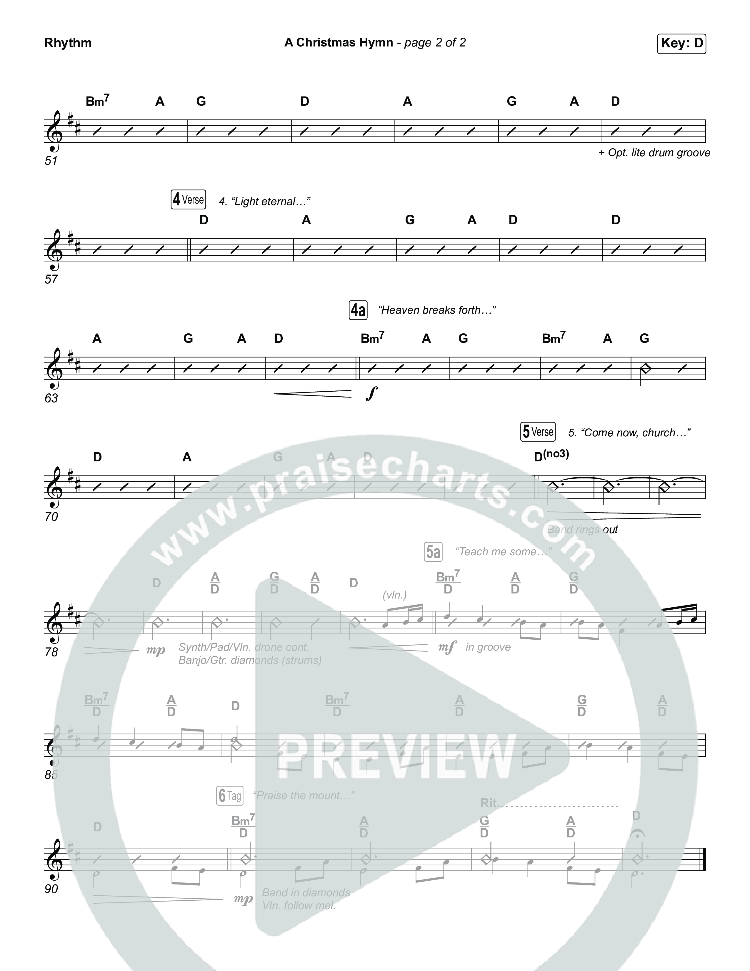 A Christmas Hymn (Choral Anthem SATB) Rhythm Pack (Rend Collective / Arr. Luke Gambill)