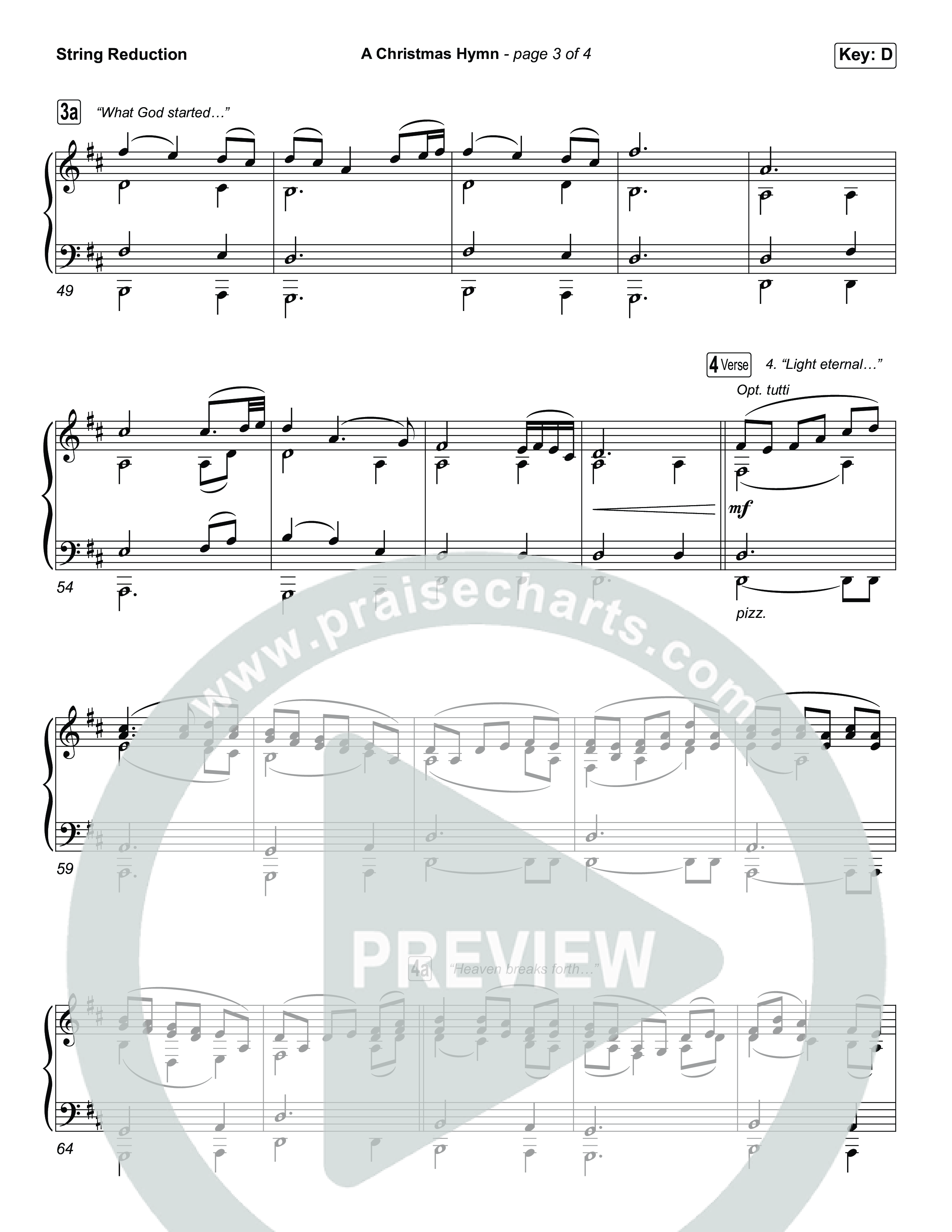 A Christmas Hymn (Choral Anthem SATB) String Reduction (Rend Collective / Arr. Luke Gambill)