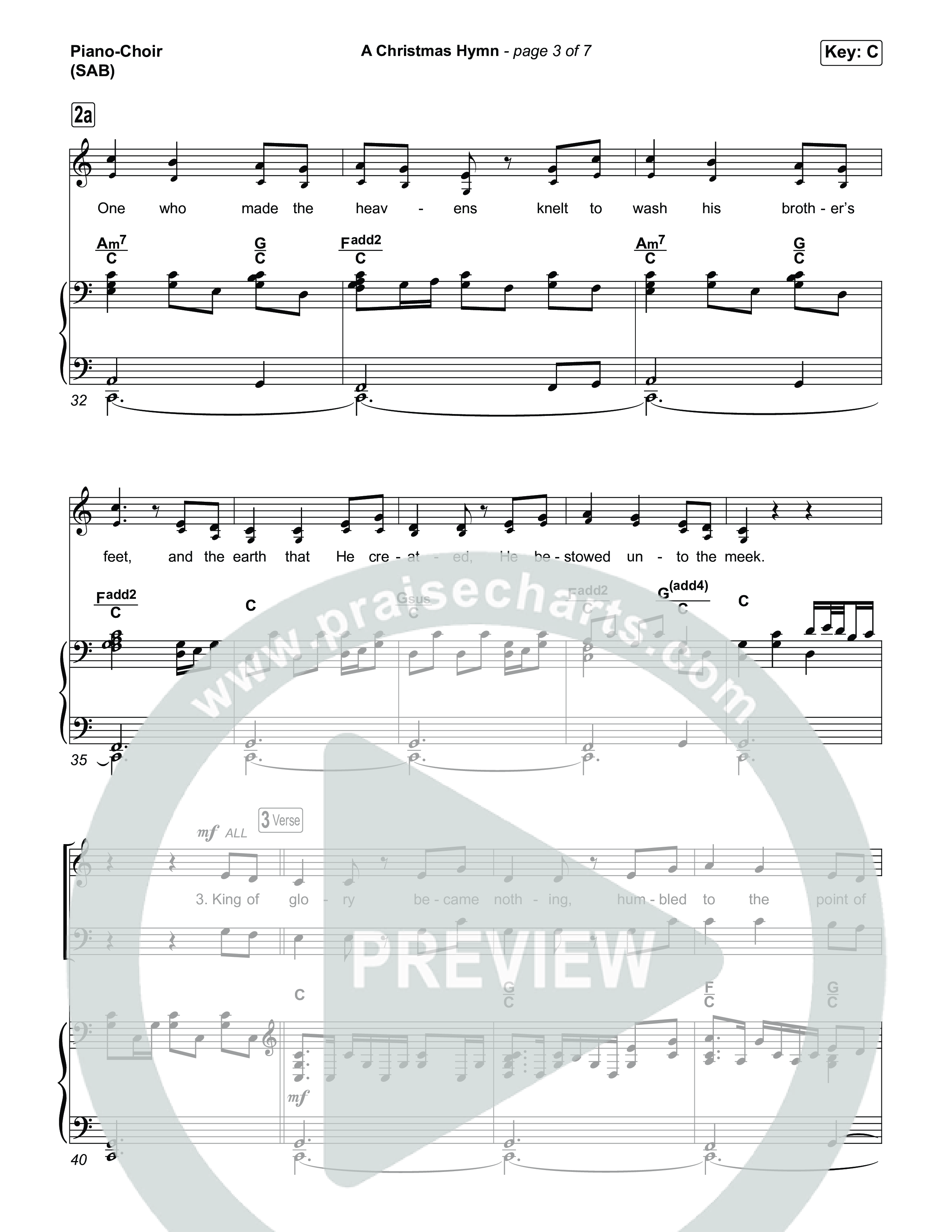 A Christmas Hymn (Worship Choir/SAB) Piano/Choir (SAB) (Rend Collective / Arr. Luke Gambill)