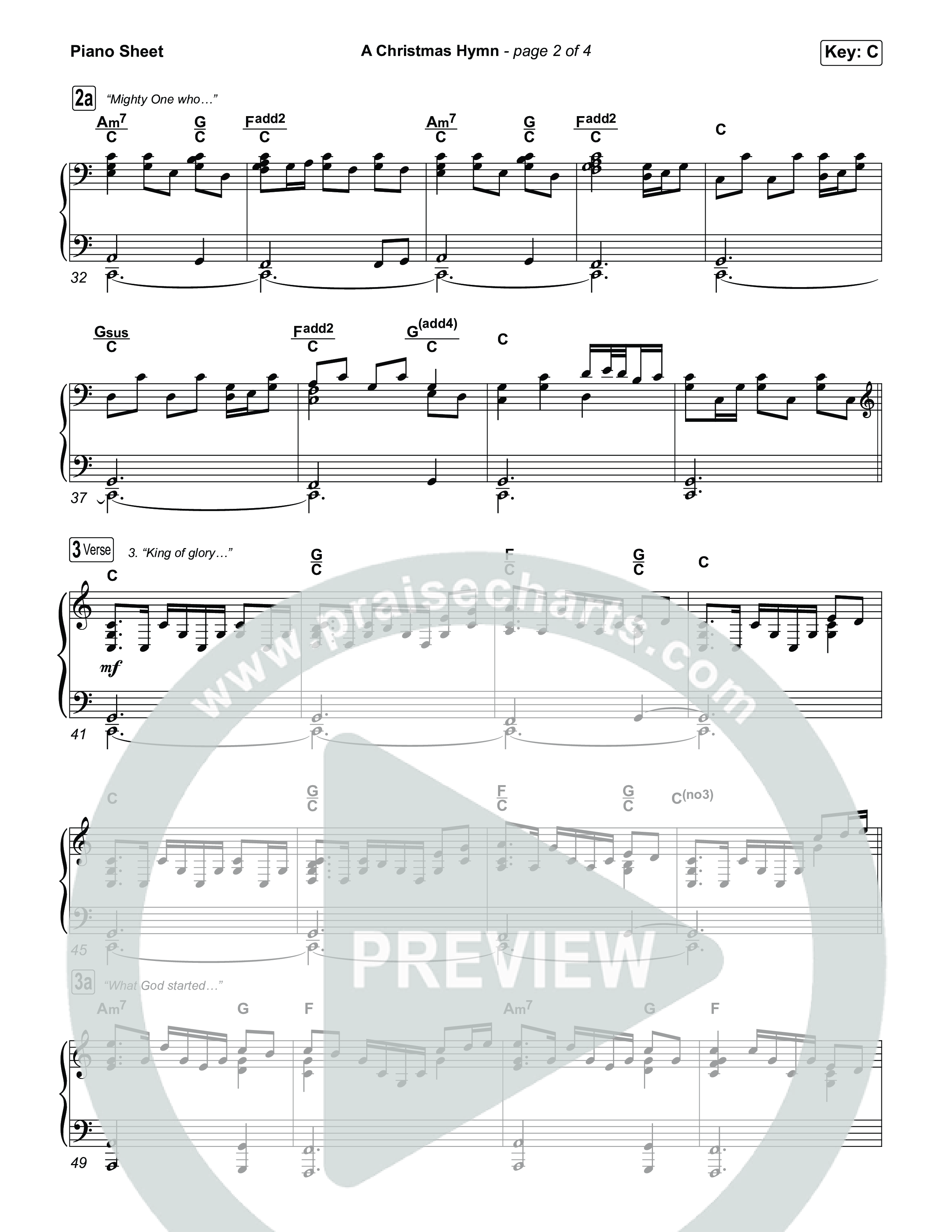 A Christmas Hymn (Worship Choir/SAB) Piano Sheet (Rend Collective / Arr. Luke Gambill)