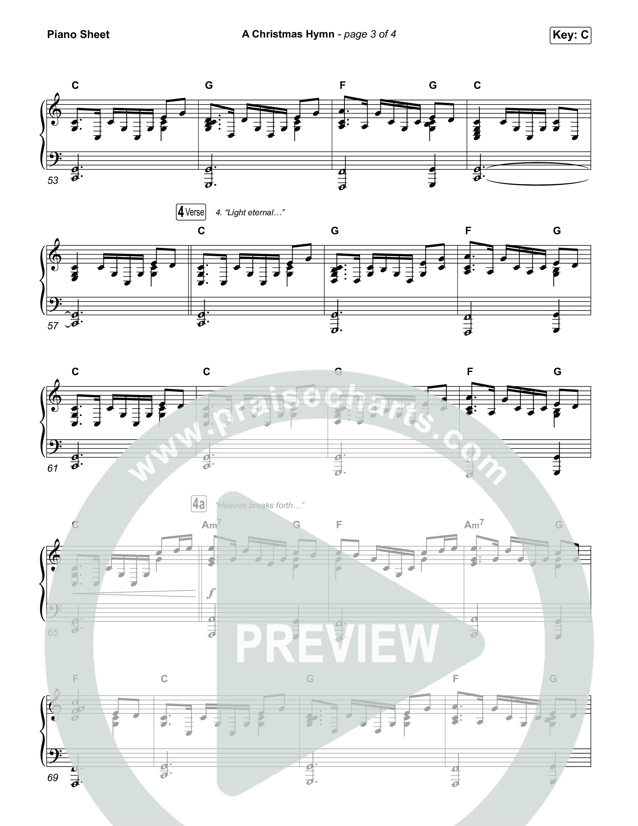 A Christmas Hymn (Worship Choir/SAB) Piano Sheet (Rend Collective / Arr. Luke Gambill)