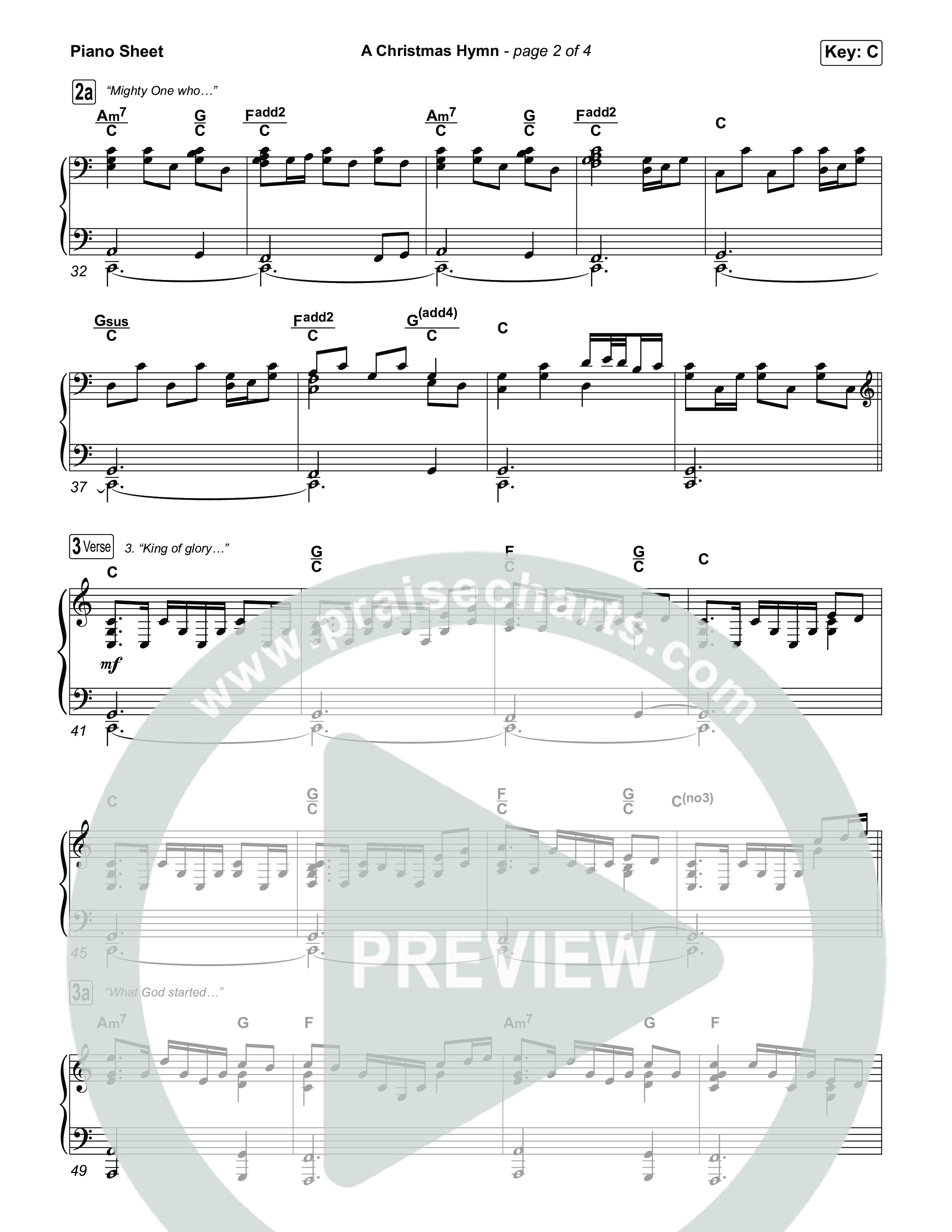 A Christmas Hymn (Unison/2-Part) Piano Sheet (Rend Collective / Arr. Luke Gambill)