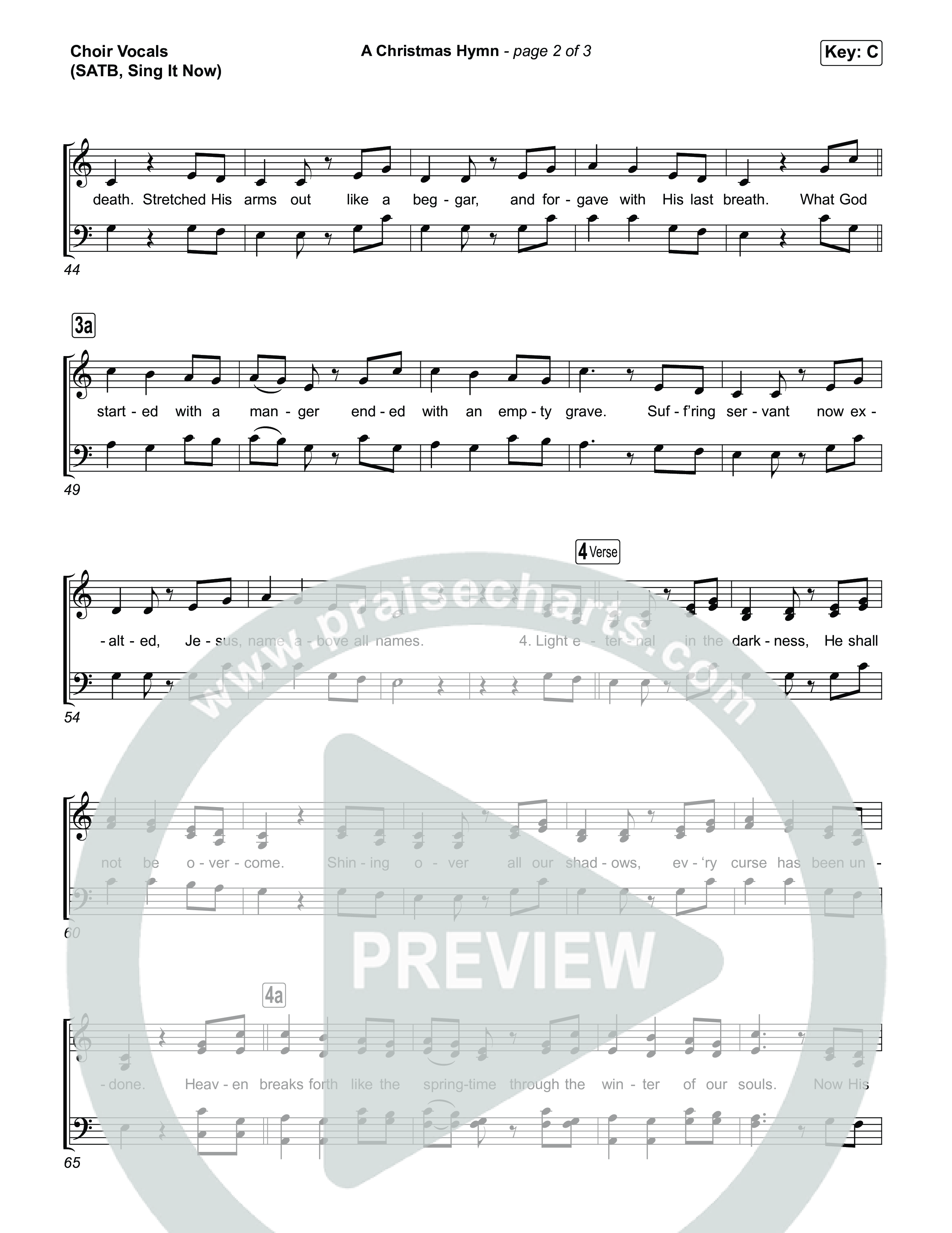 A Christmas Hymn (Sing It Now) Choir Sheet (SATB) (Rend Collective / Arr. Luke Gambill)