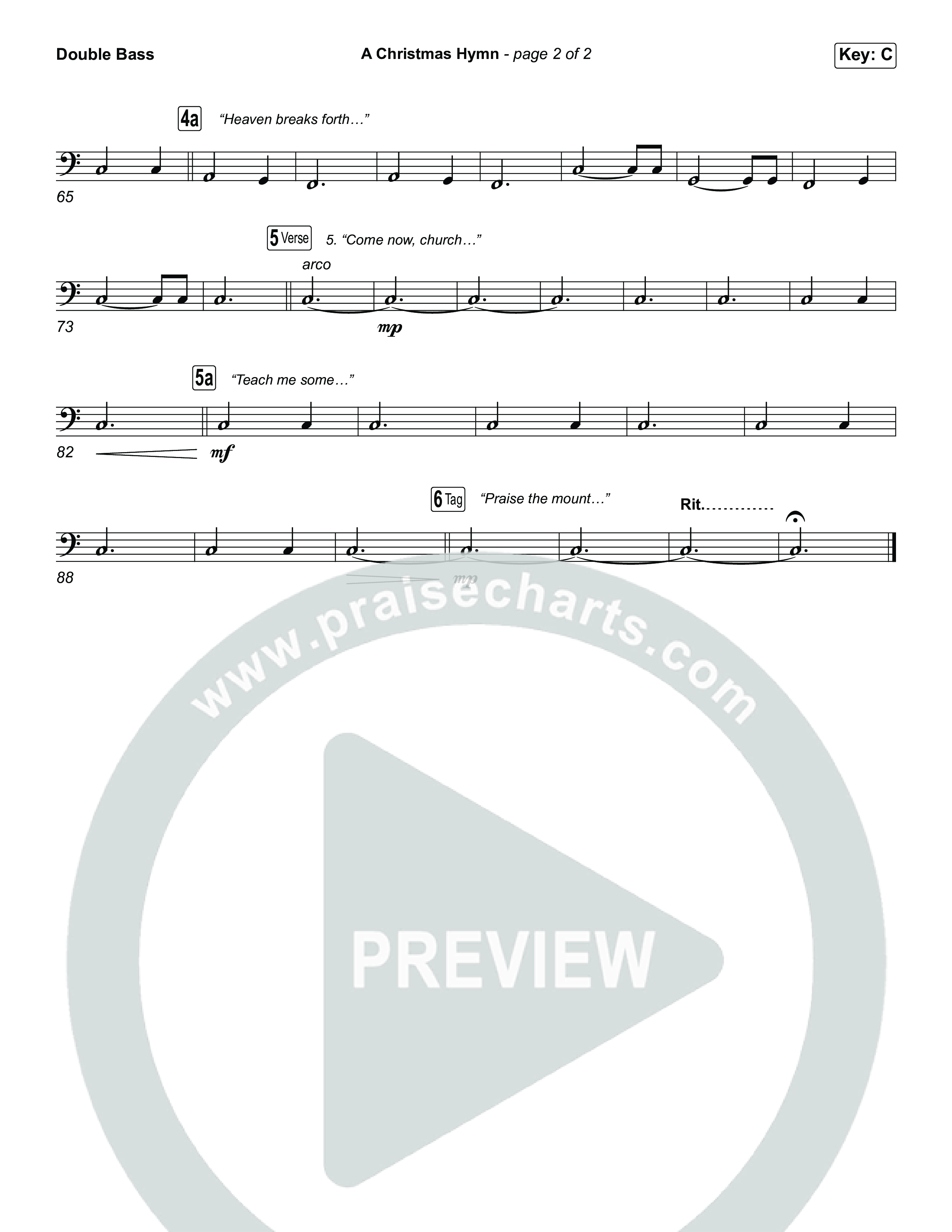 A Christmas Hymn (Sing It Now) Double Bass (Rend Collective / Arr. Luke Gambill)