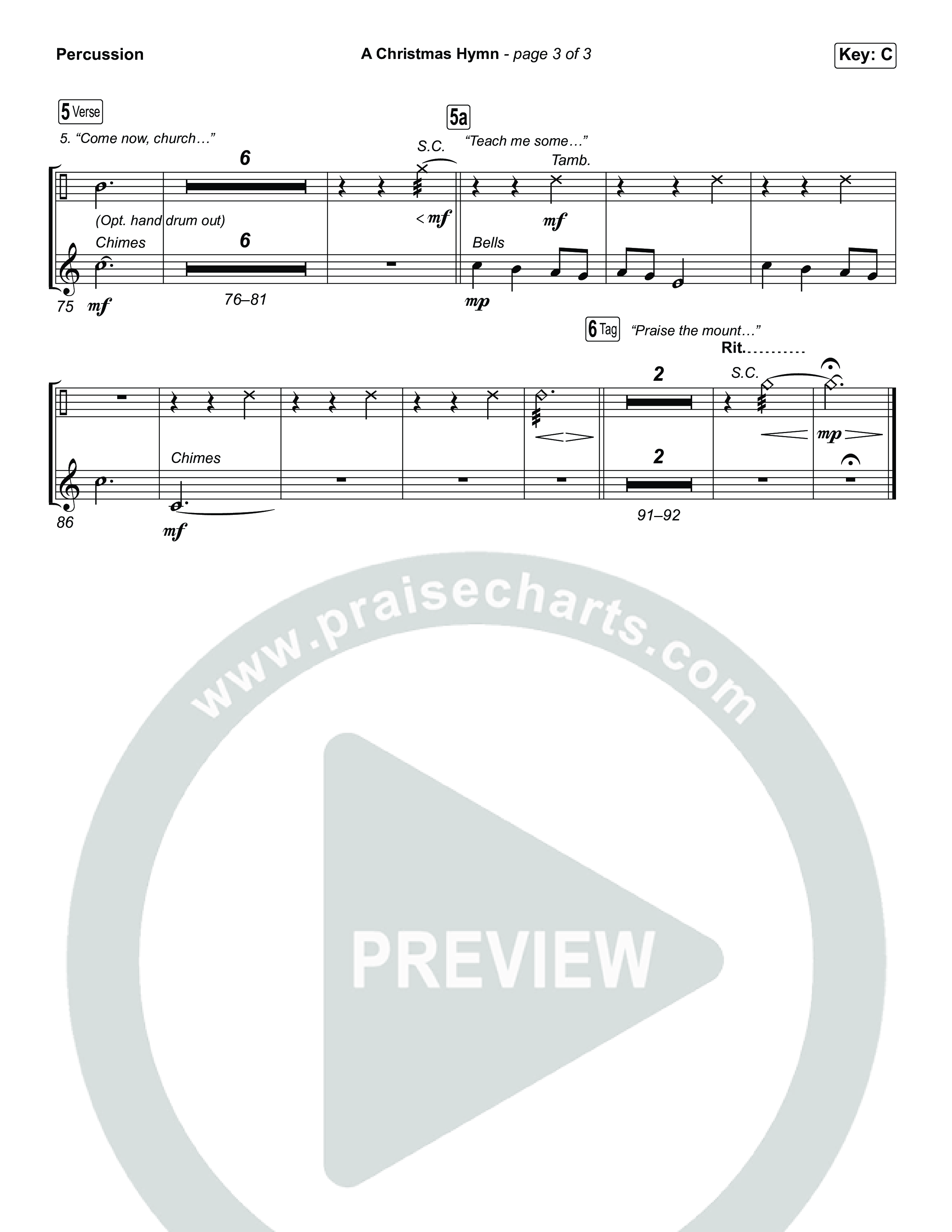 A Christmas Hymn (Sing It Now) Percussion (Rend Collective / Arr. Luke Gambill)