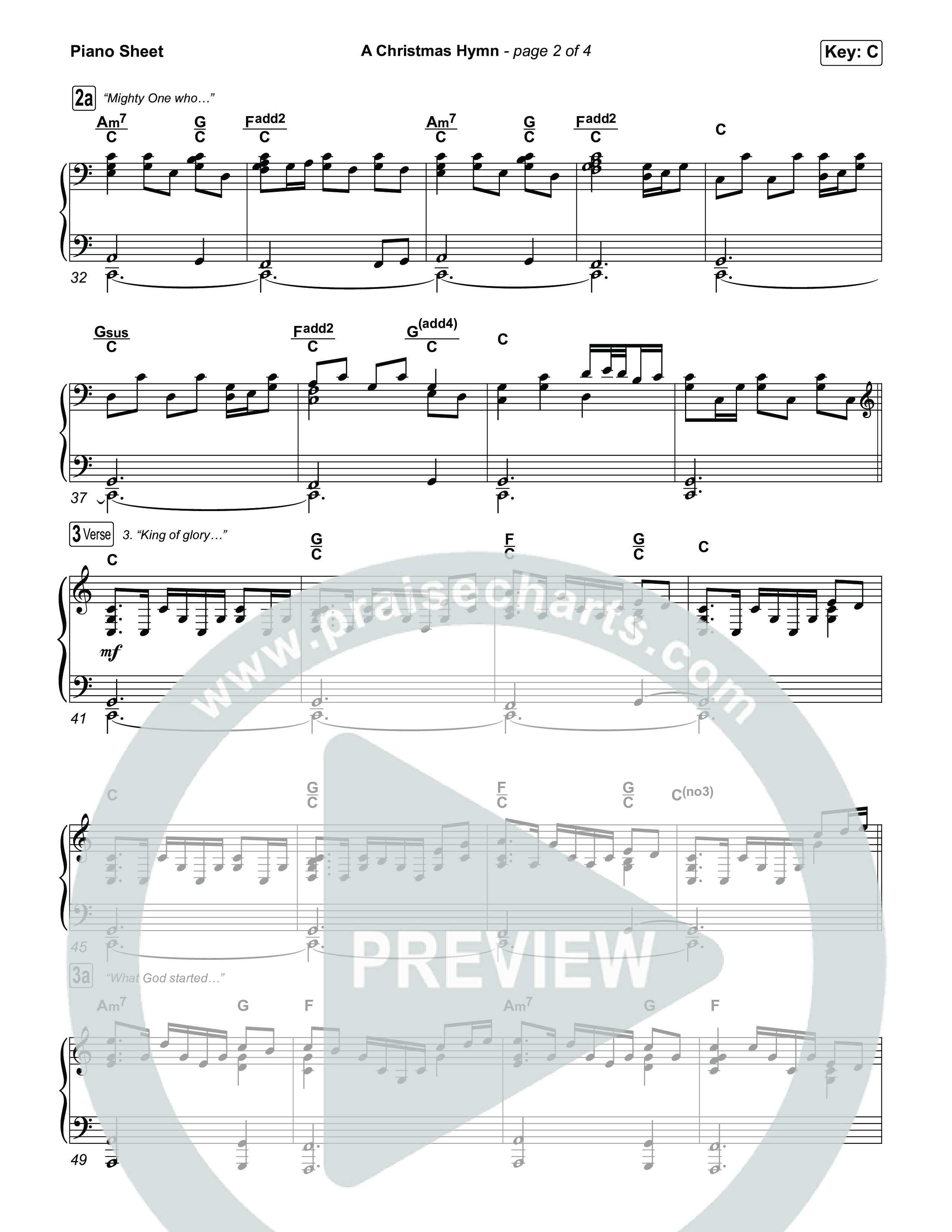 A Christmas Hymn (Sing It Now) Piano Sheet (Rend Collective / Arr. Luke Gambill)