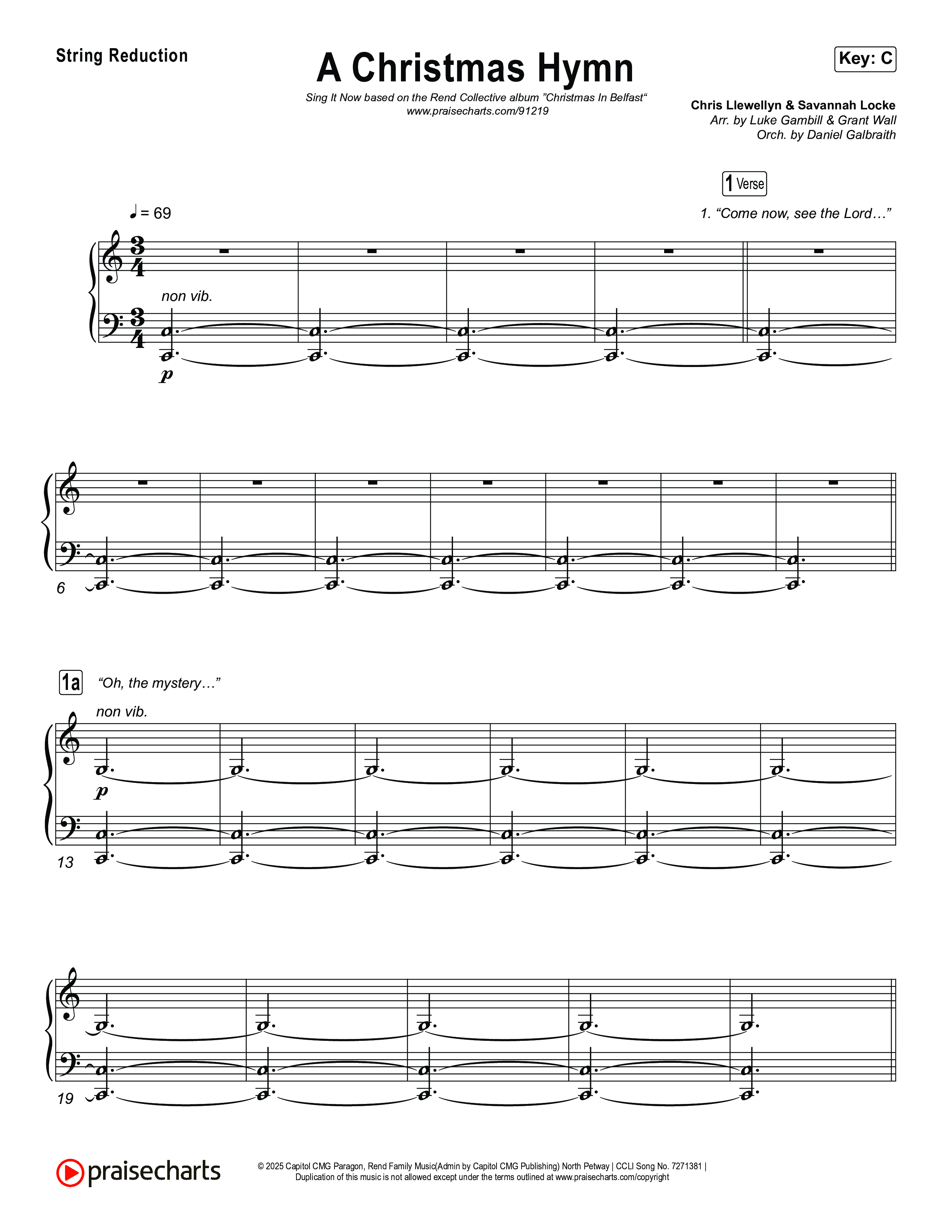 A Christmas Hymn (Sing It Now) String Reduction (Rend Collective / Arr. Luke Gambill)