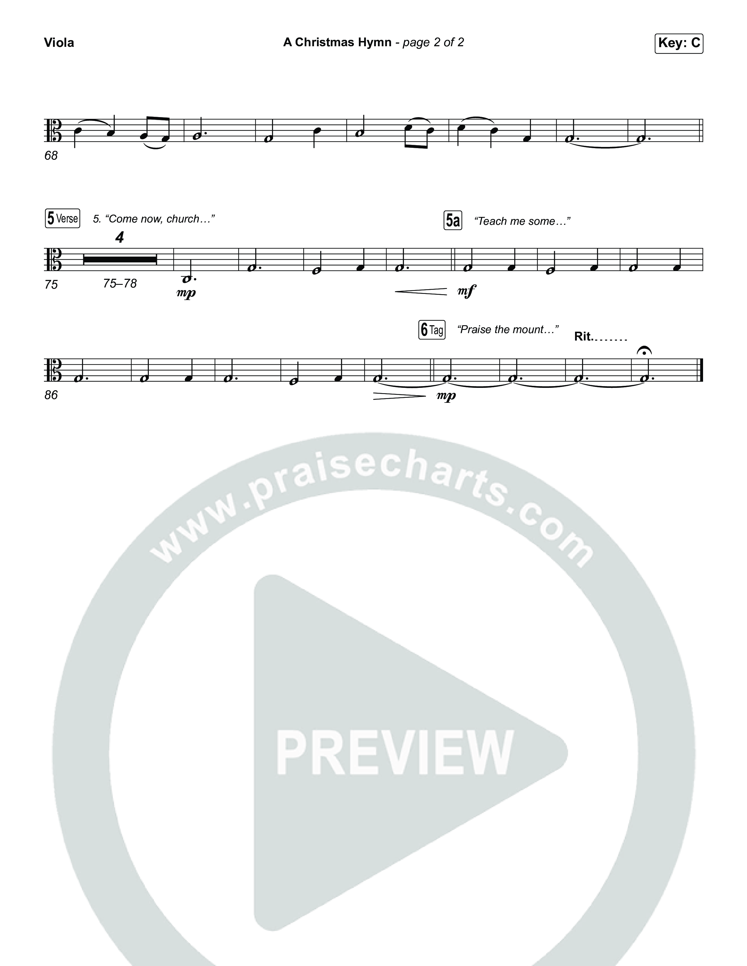A Christmas Hymn (Sing It Now) Viola (Rend Collective / Arr. Luke Gambill)