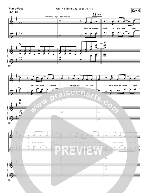 On The Third Day Piano/Vocal (SATB) ()
