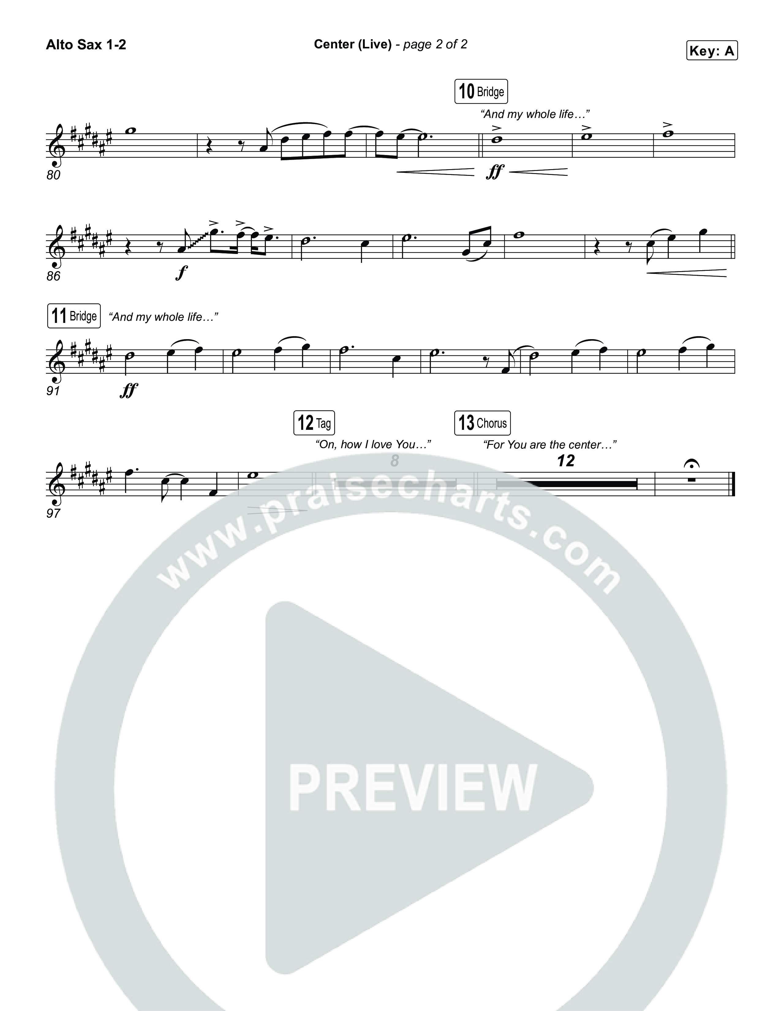 Center (Choral Anthem SATB) Sax Pack (Bethel Music / Abbie Gamboa / Arr. Luke Gambill)