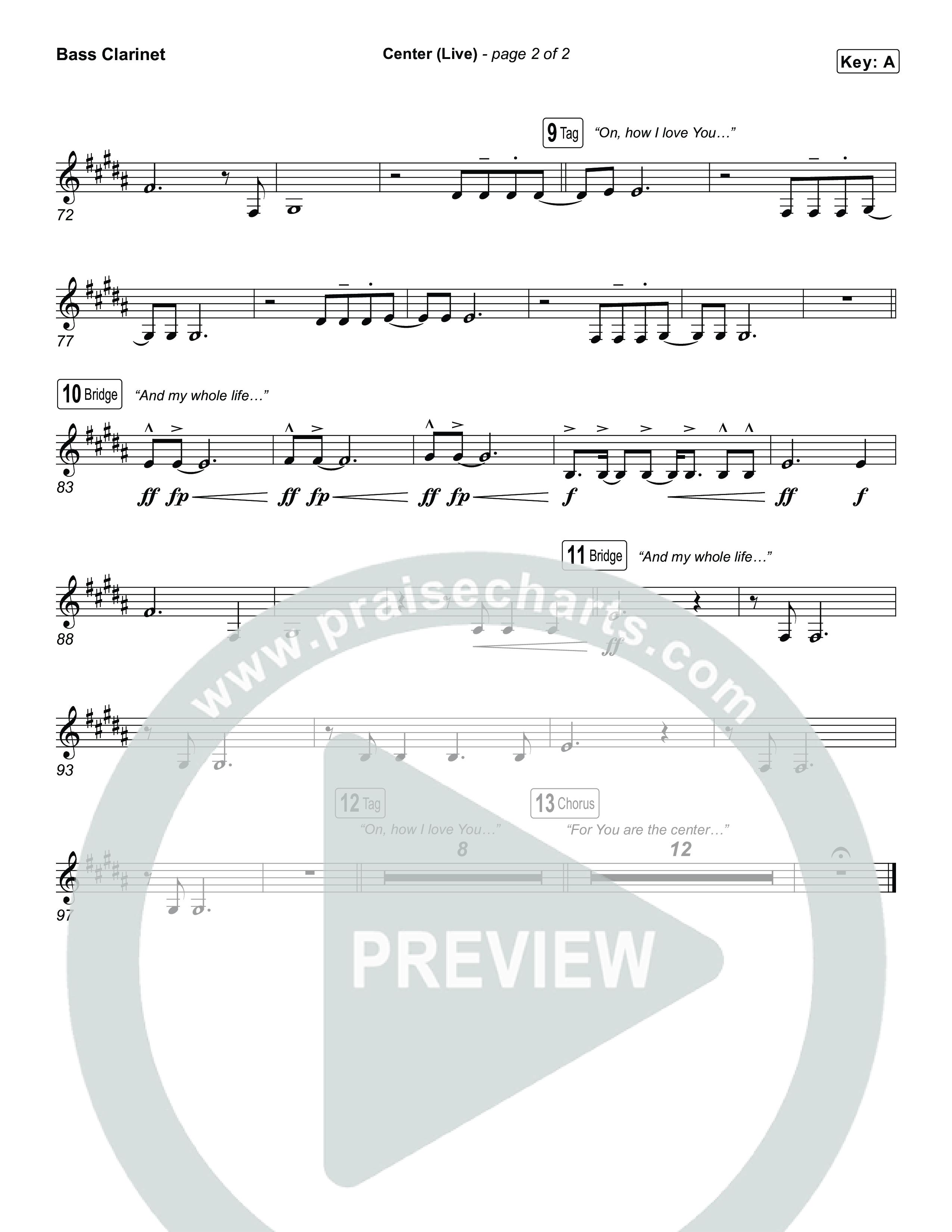 Center (Choral Anthem SATB) Bass Clarinet (Bethel Music / Abbie Gamboa / Arr. Luke Gambill)