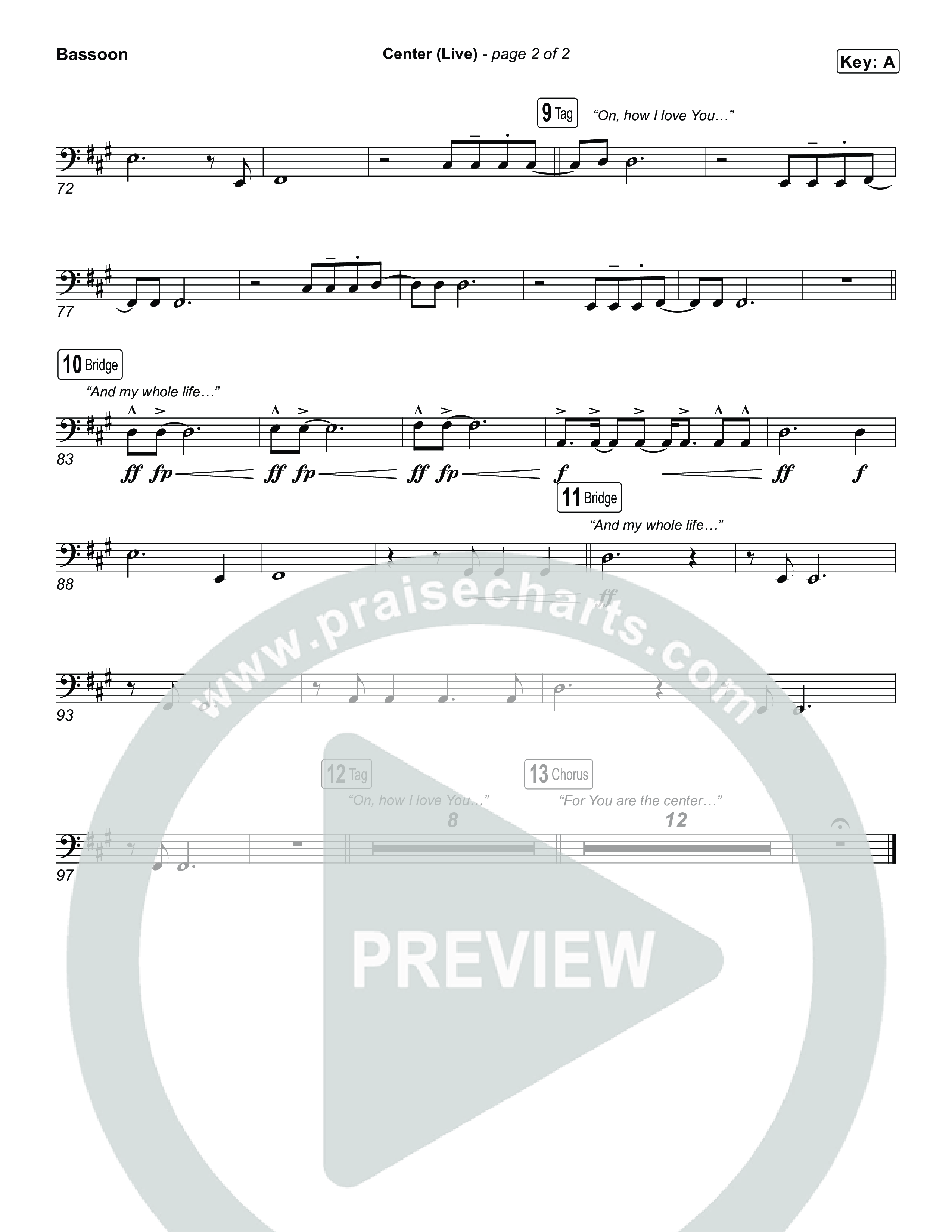 Center (Choral Anthem SATB) Bassoon (Bethel Music / Abbie Gamboa / Arr. Luke Gambill)