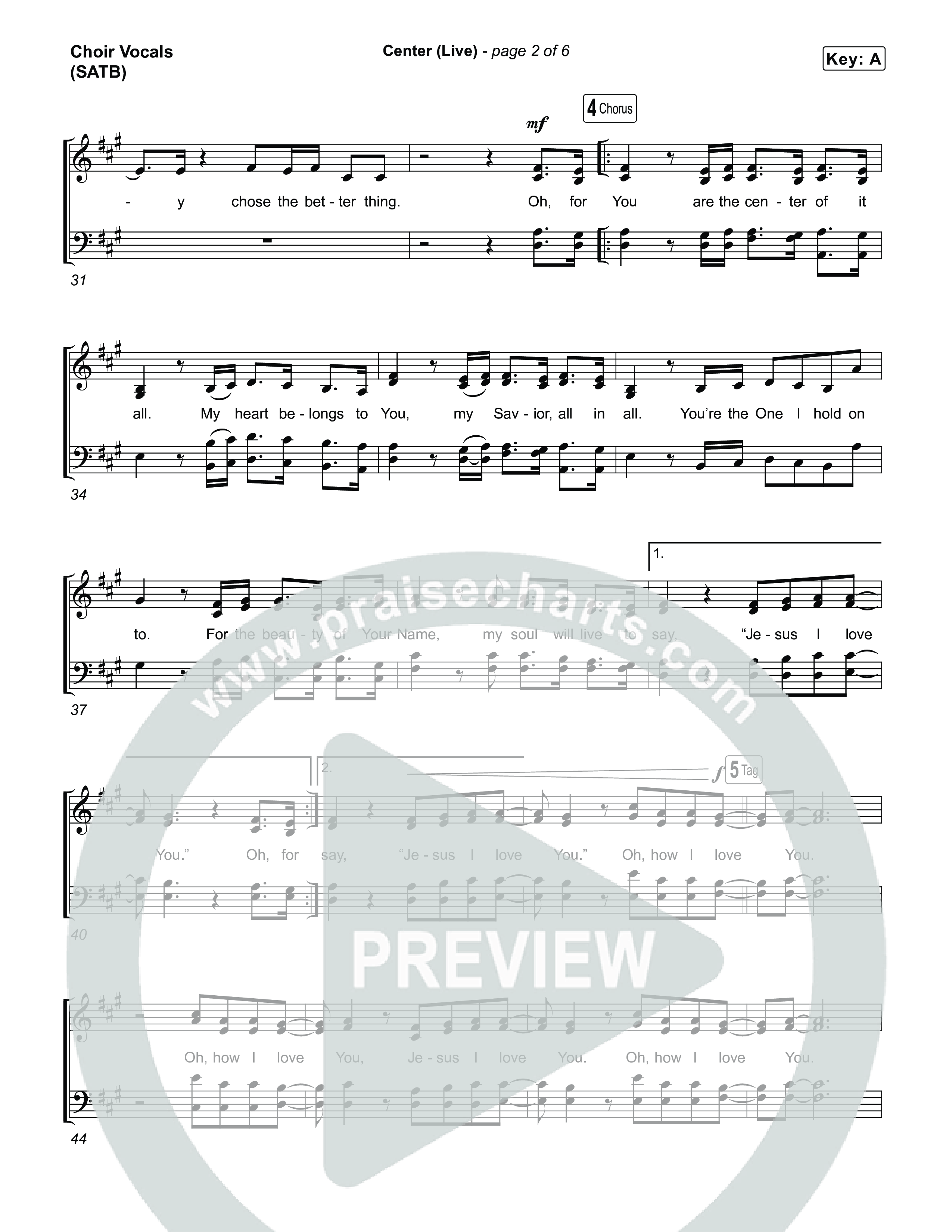 Center (Choral Anthem SATB) Choir Sheet (SATB) (Bethel Music / Abbie Gamboa / Arr. Luke Gambill)
