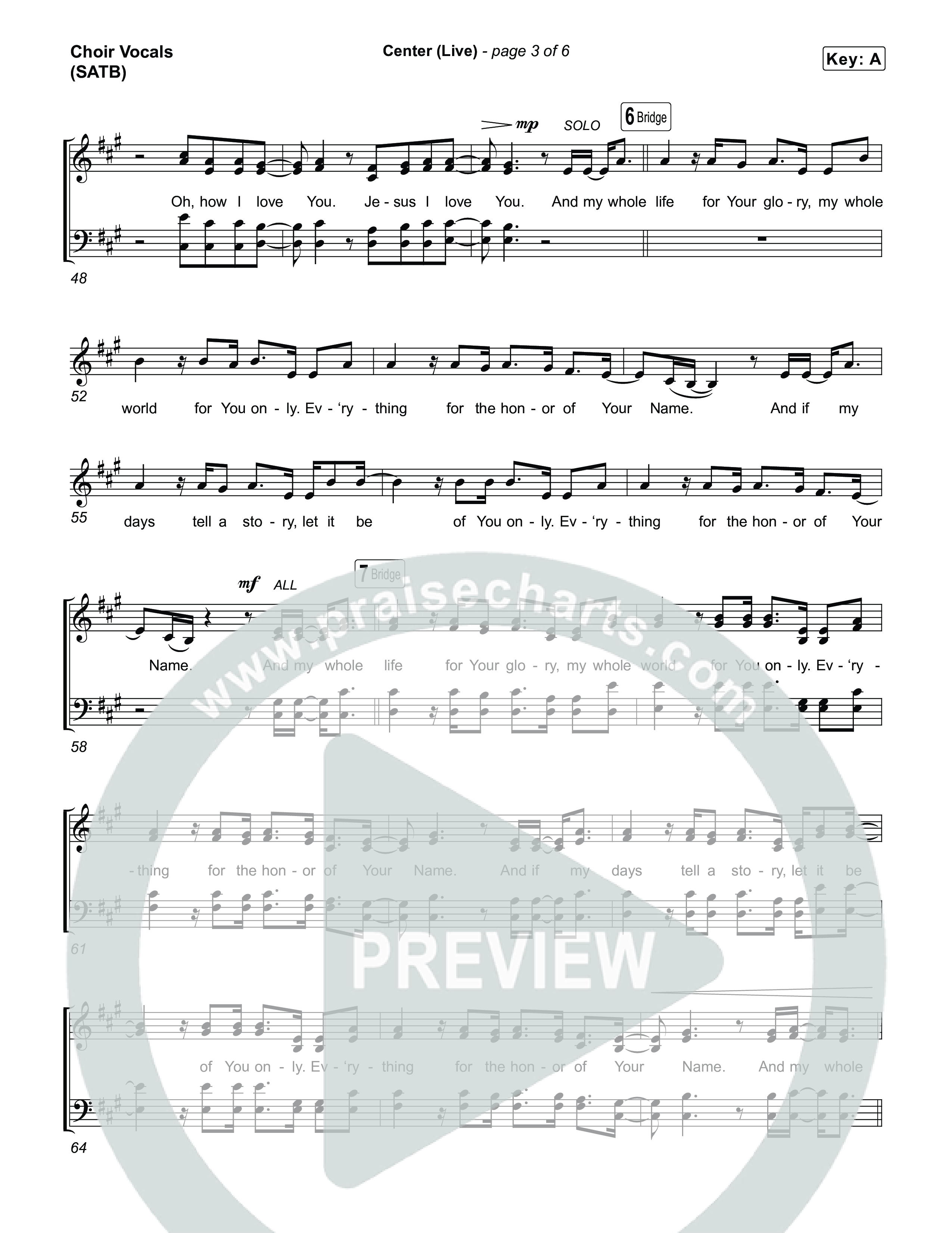 Center (Choral Anthem SATB) Choir Sheet (SATB) (Bethel Music / Abbie Gamboa / Arr. Luke Gambill)
