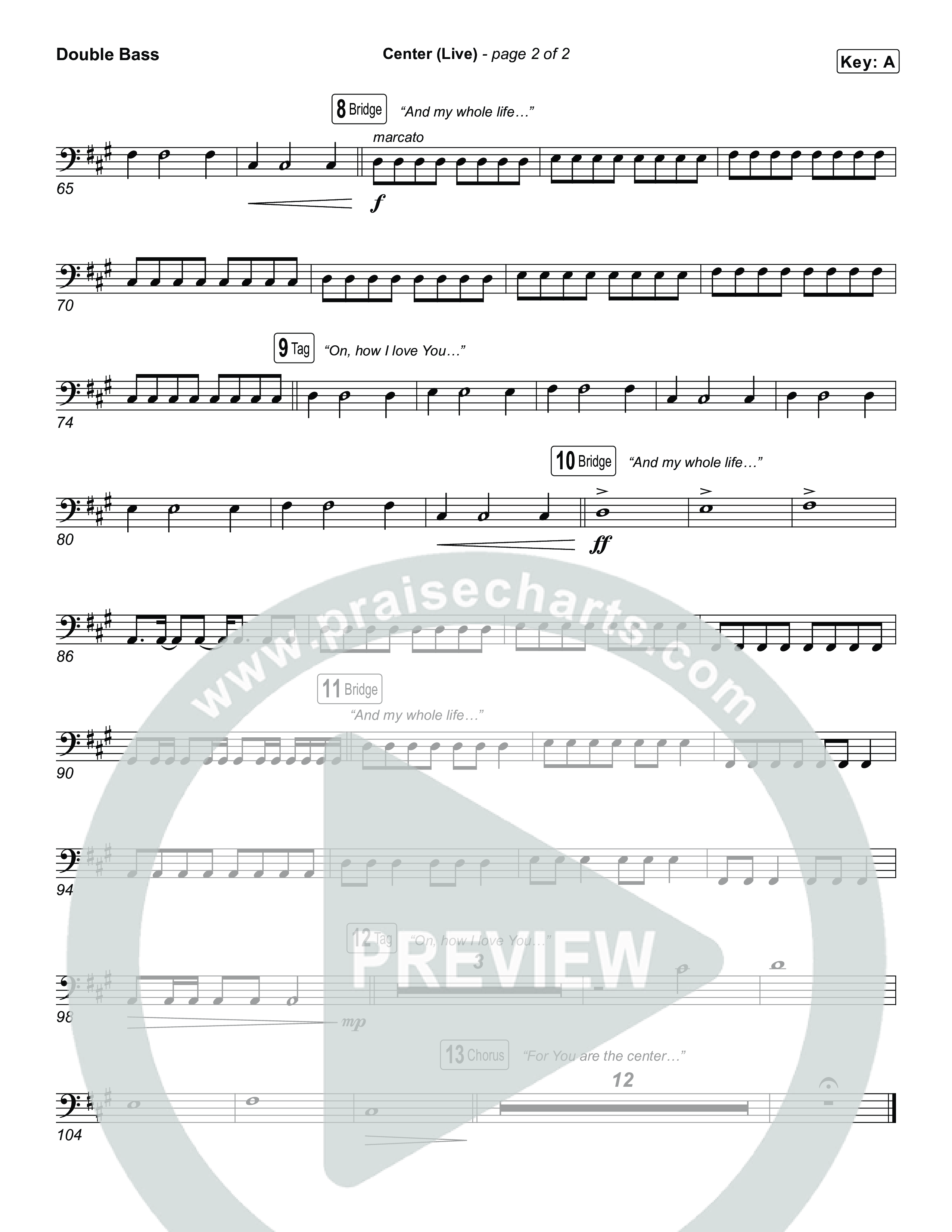 Center (Choral Anthem SATB) String Bass (Bethel Music / Abbie Gamboa / Arr. Luke Gambill)