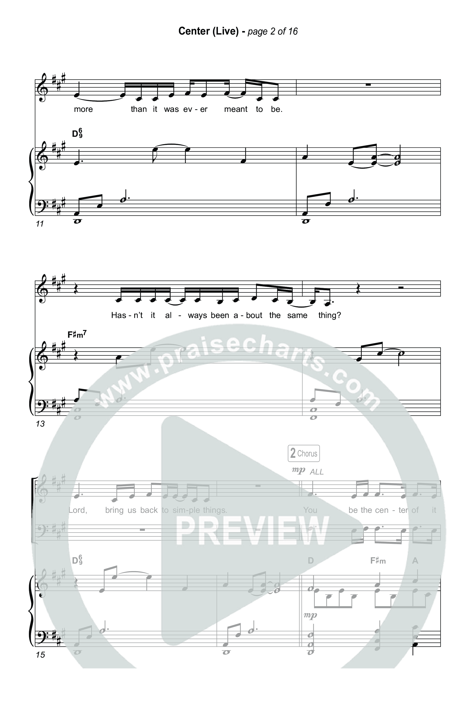 Center (Choral Anthem SATB) Octavo (SATB & Pno) (Bethel Music / Abbie Gamboa / Arr. Luke Gambill)