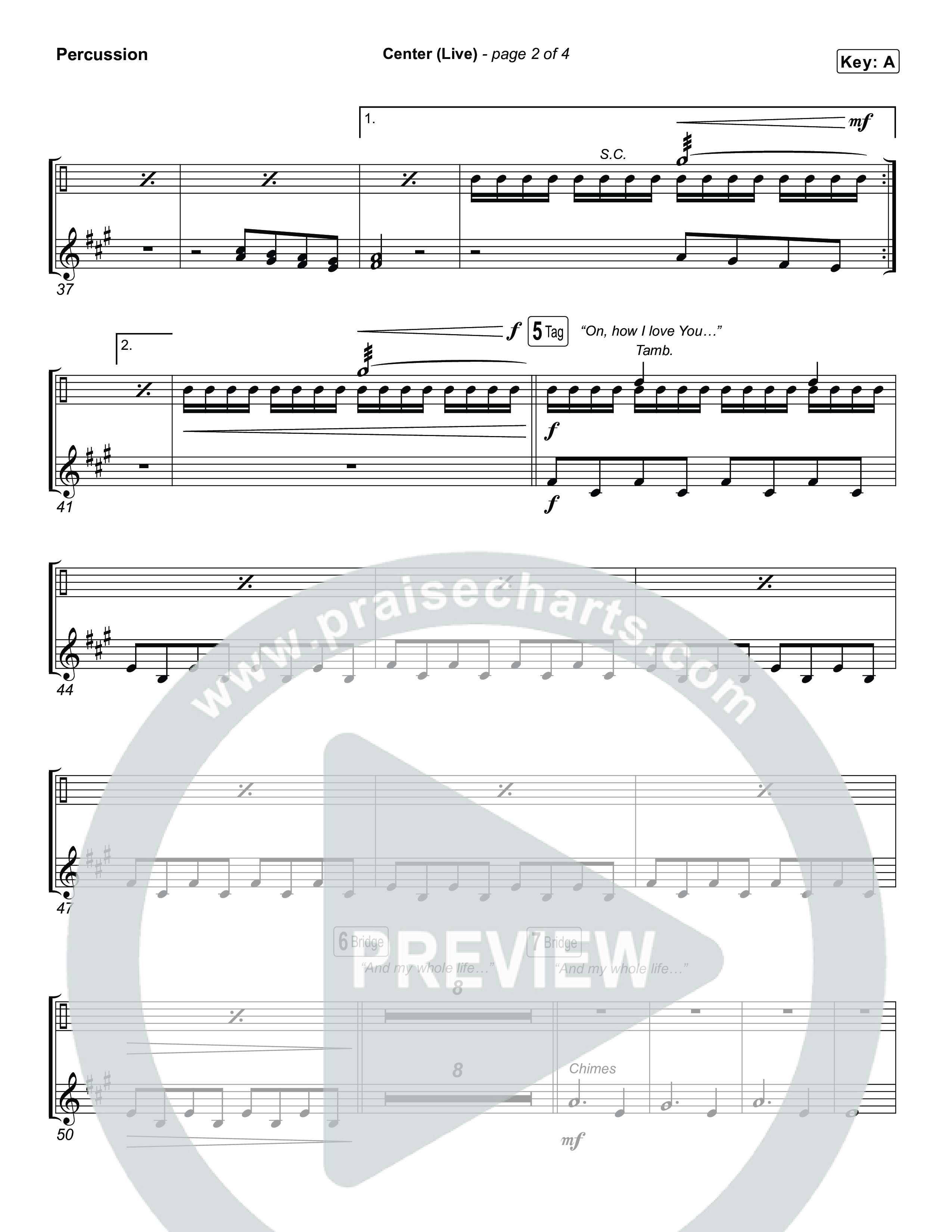 Center (Choral Anthem SATB) Percussion (Bethel Music / Abbie Gamboa / Arr. Luke Gambill)