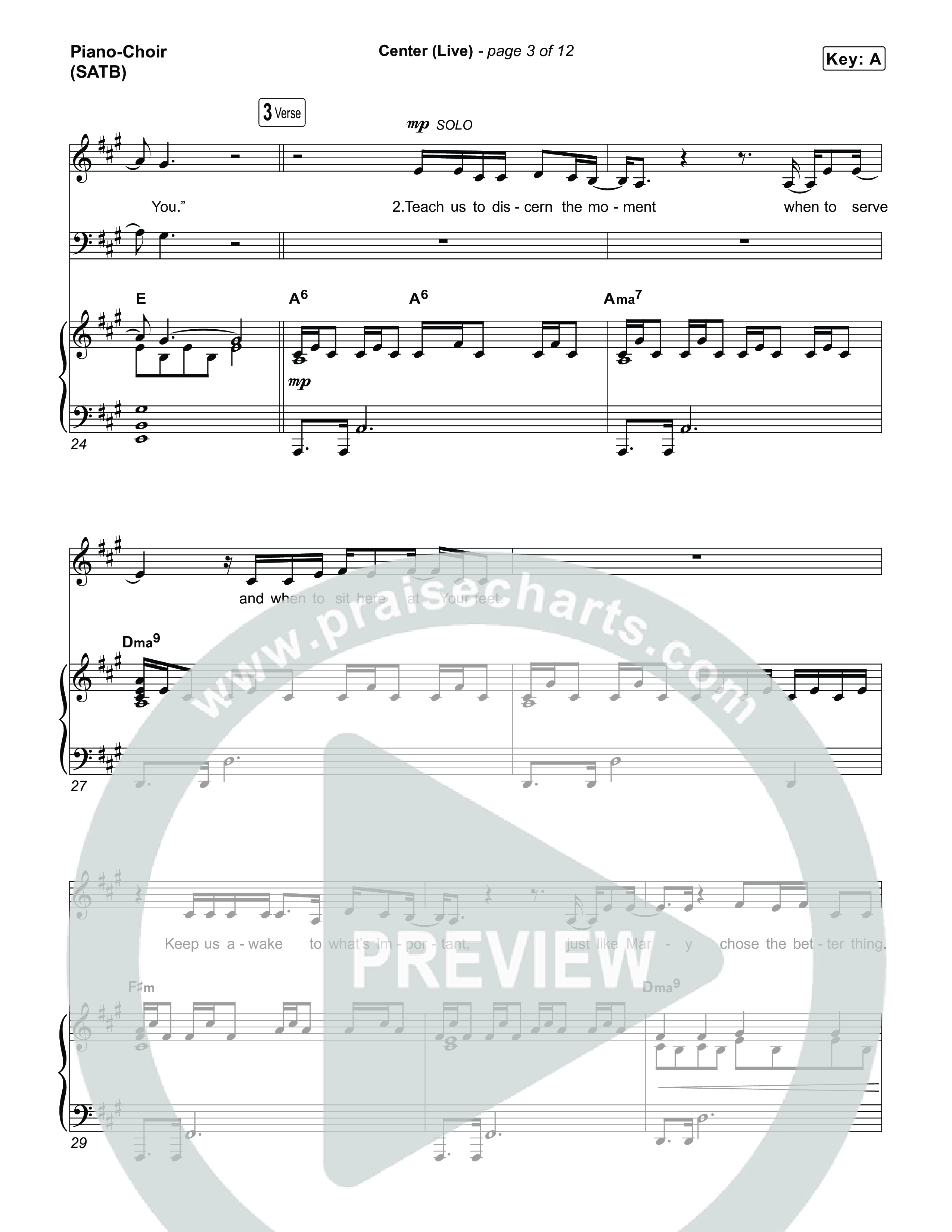 Center (Choral Anthem SATB) Piano/Vocal (SATB) (Bethel Music / Abbie Gamboa / Arr. Luke Gambill)