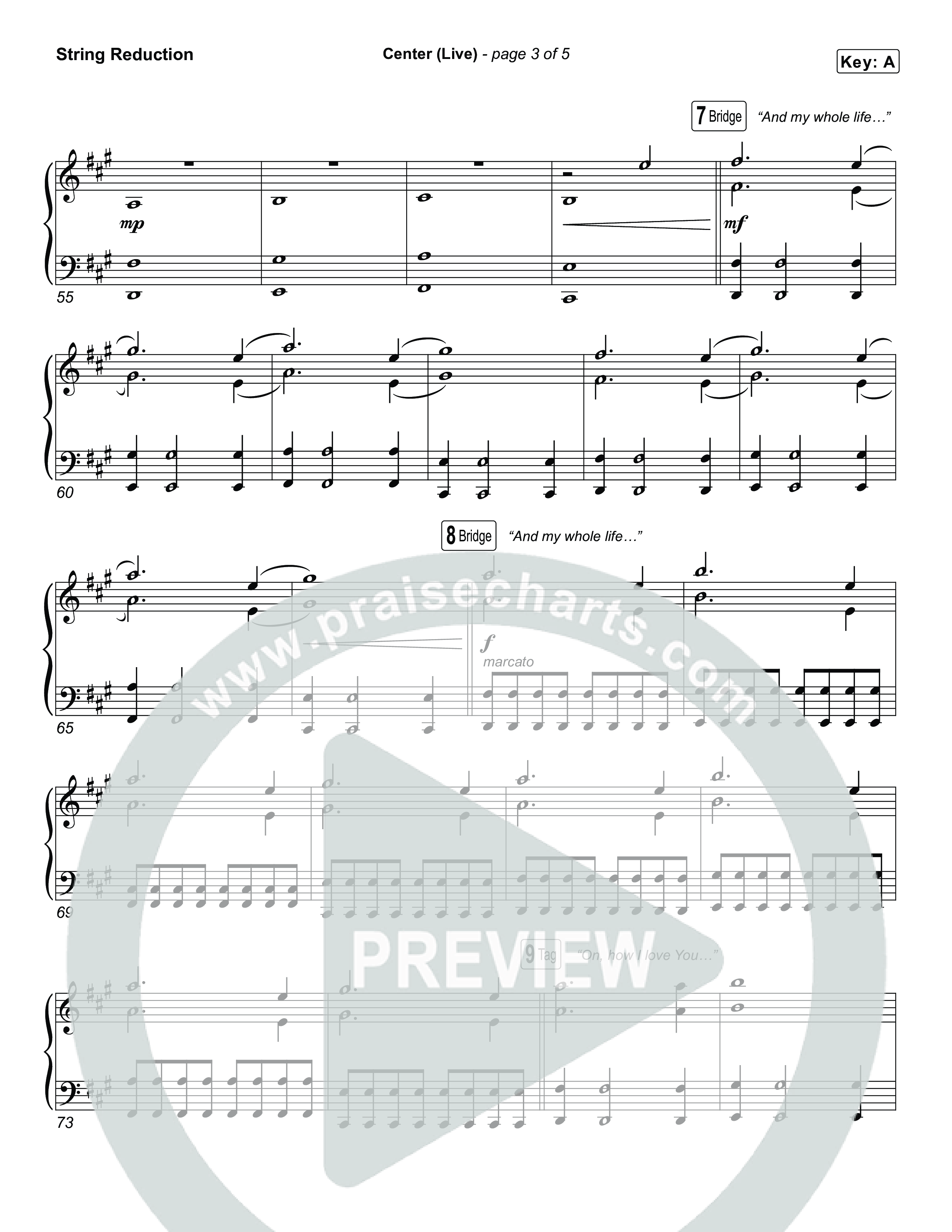 Center (Choral Anthem SATB) String Reduction (Bethel Music / Abbie Gamboa / Arr. Luke Gambill)